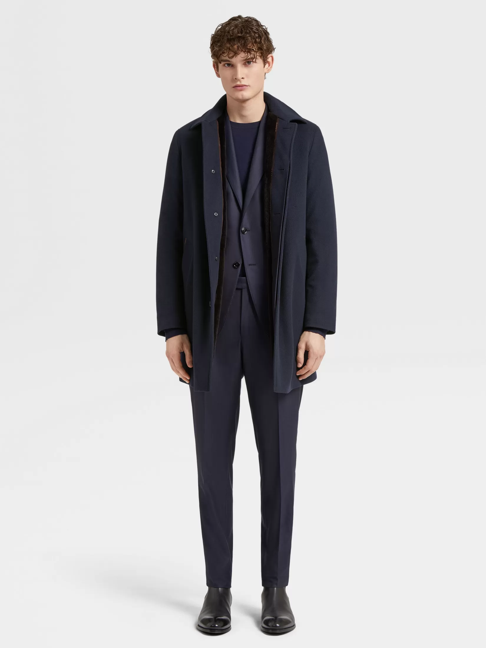 Shop Abito in Lana 12milmil12 Blu Navy Abiti