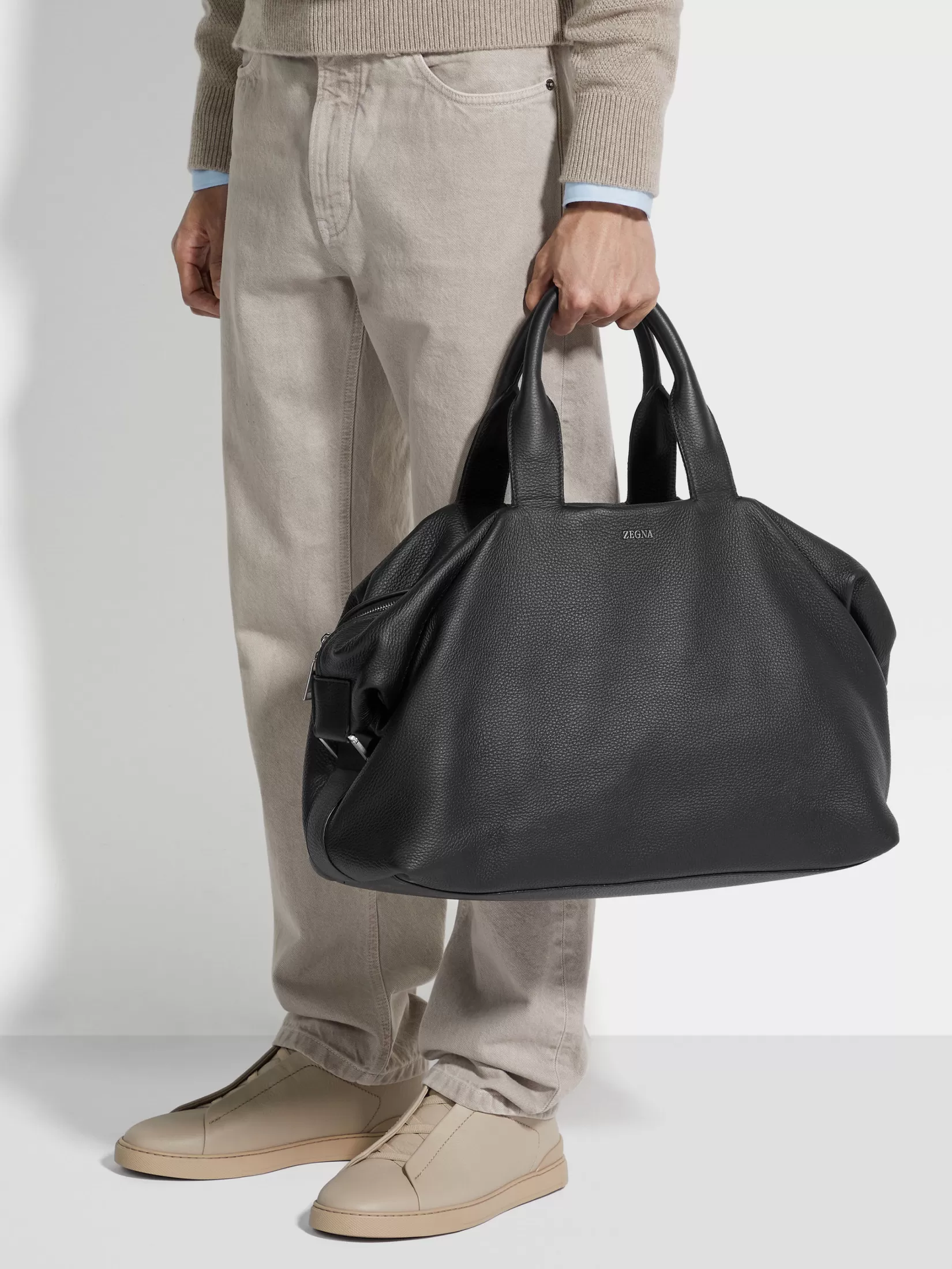 Cheap Borsa da Viaggio Raglan in Pelle di Cervo Nera In Viaggio Con Stile | Borse E Portafogli