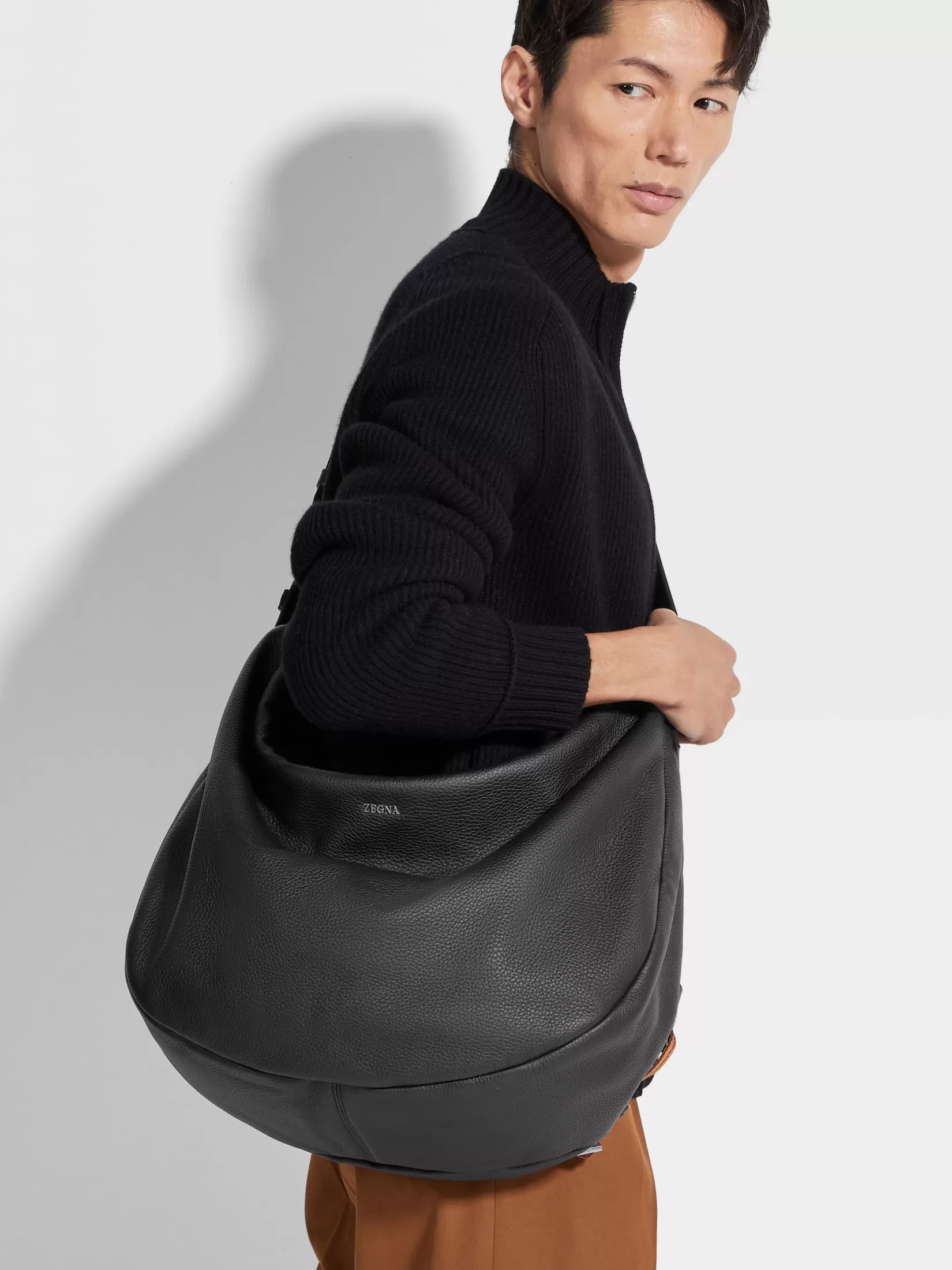 Discount Borsa Hobo Panorama in Pelle di Cervo Nera Borse E Portafogli