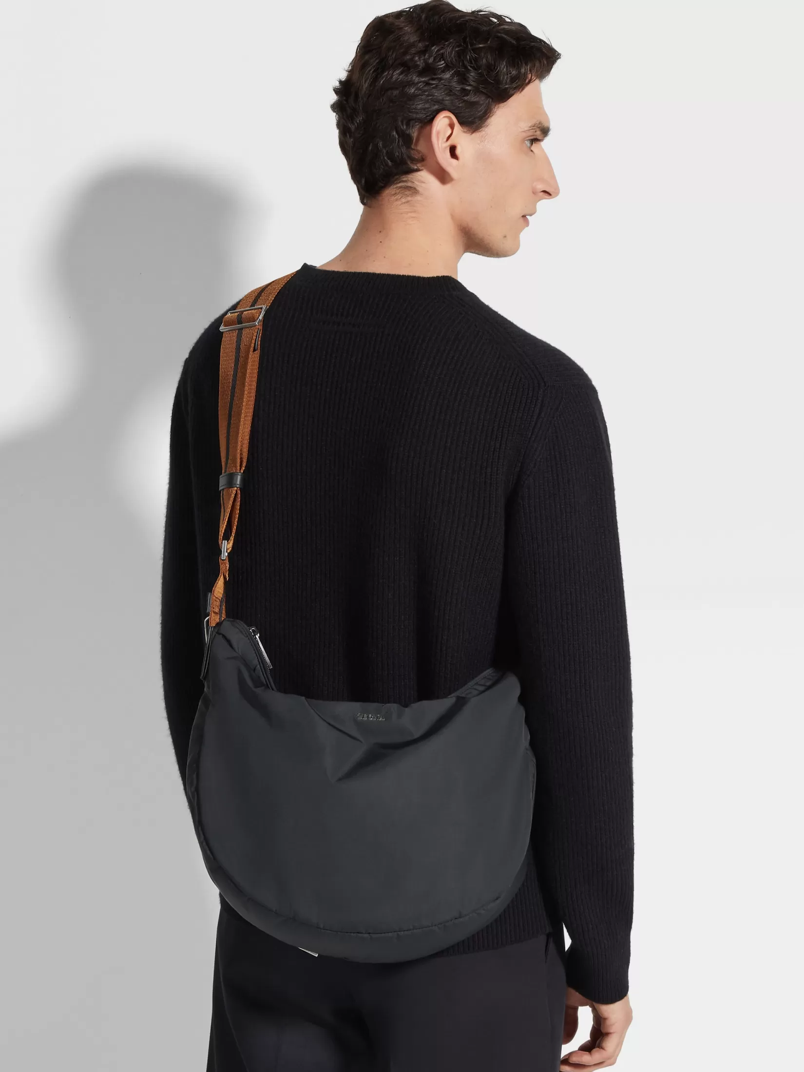 Store Borsa Hobo Panorama Mini in Tessuto Tecnico Nera Borse E Portafogli