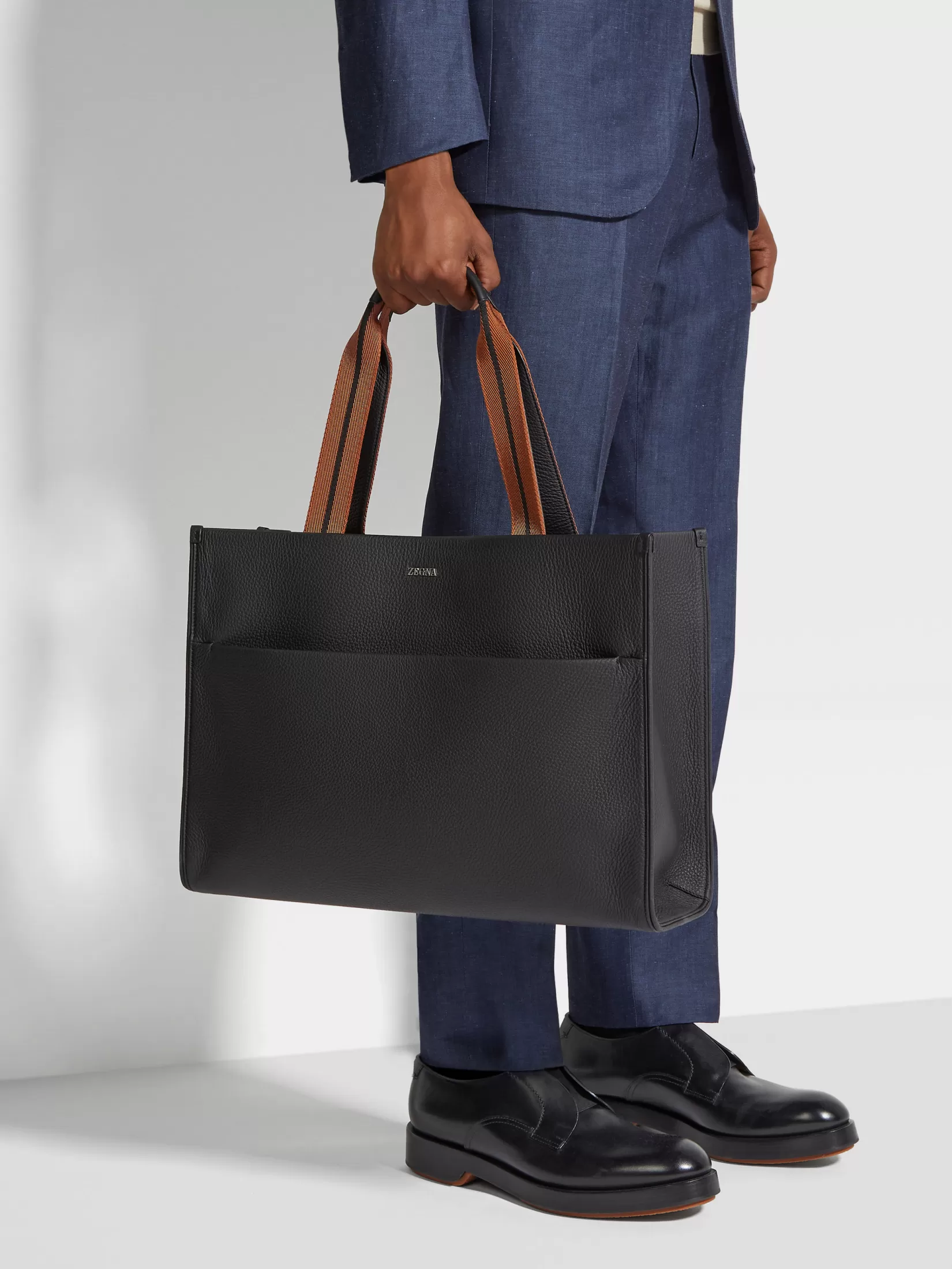 Best Borsa Tote Orizzontale in Pelle di Cervo Nera Borse E Portafogli