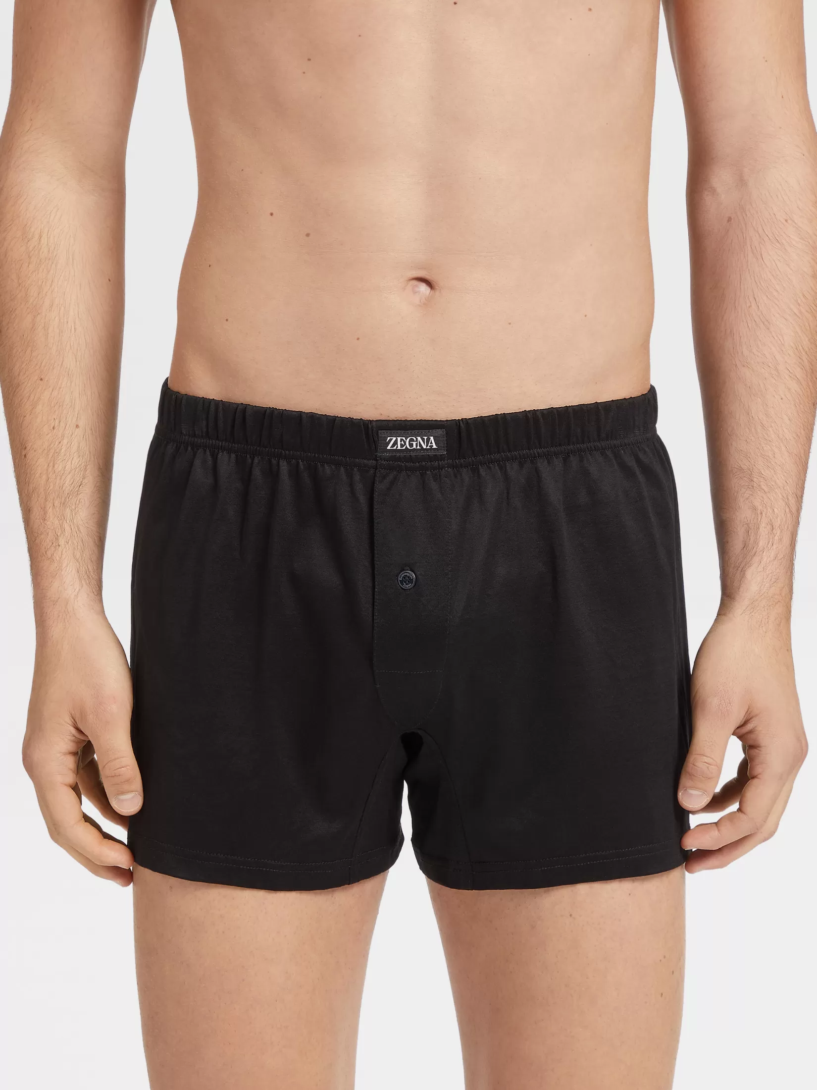 Online Boxer in Cotone Filoscozia Neri Intimo E Calzini | Intimo E Calzini