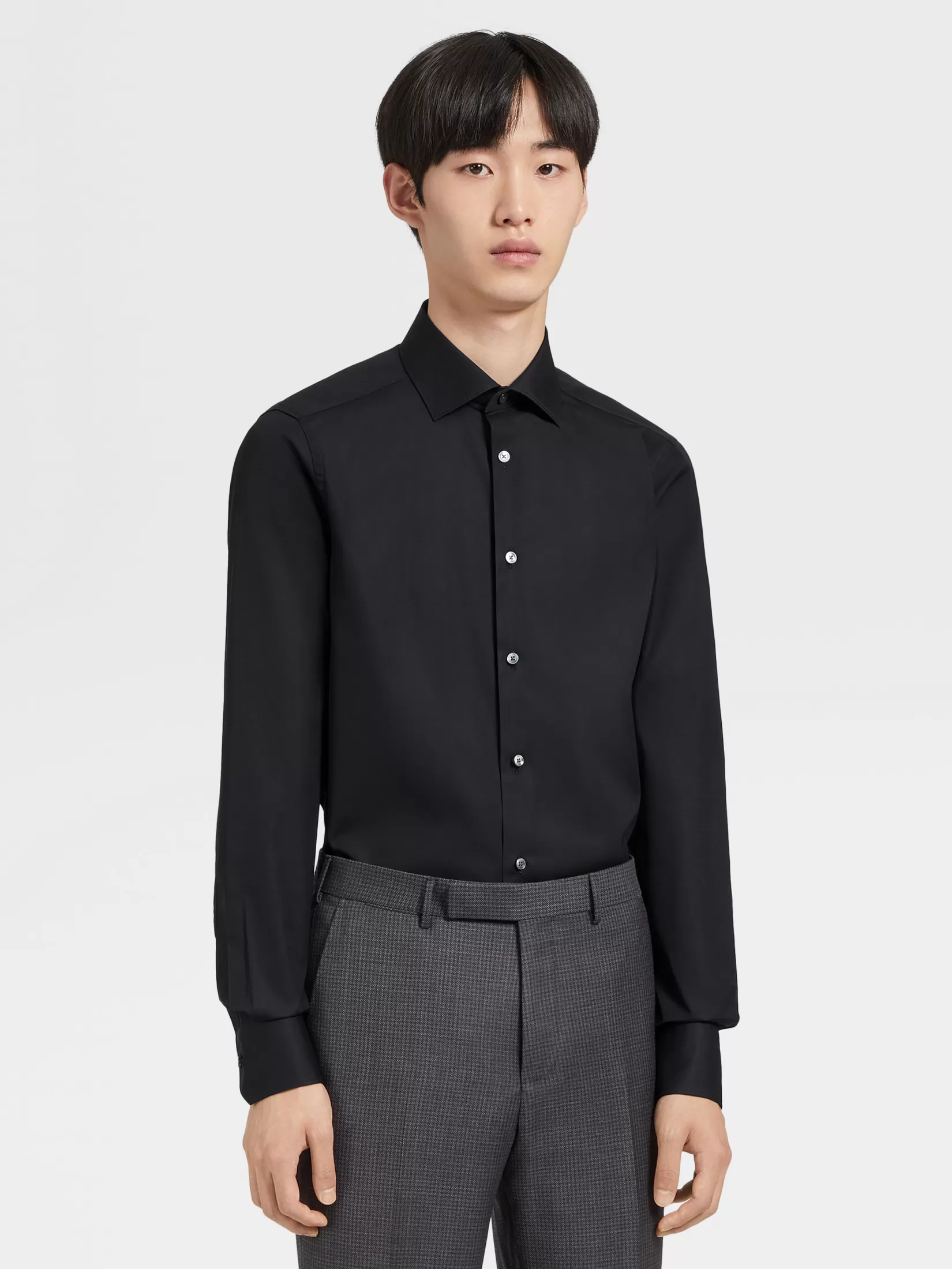 Fashion Camicia in Cotone Trofeo™ Comfort Nera Camicie