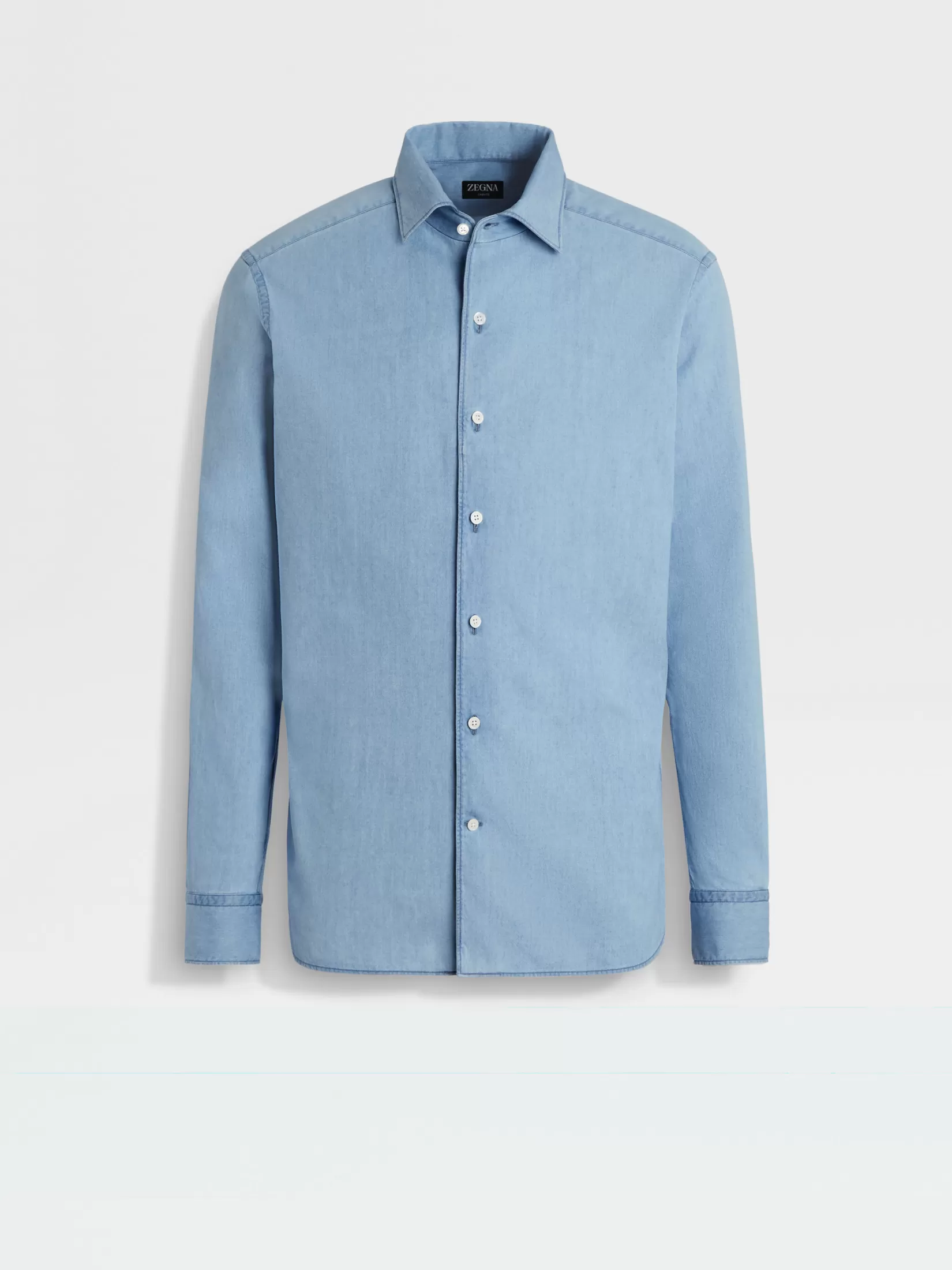 Best Camicia in Denim di Cotone Effetto Schiarito Camicie