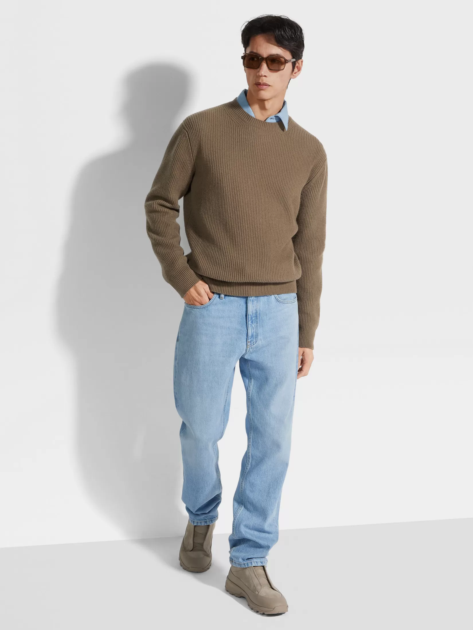 Best Camicia in Denim di Cotone Effetto Schiarito Camicie