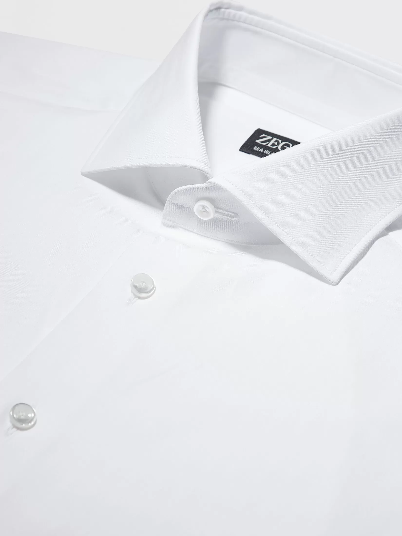 New Camicia Sartoriale a Maniche Lunghe Bianca in Cotone Sea Island Camicie