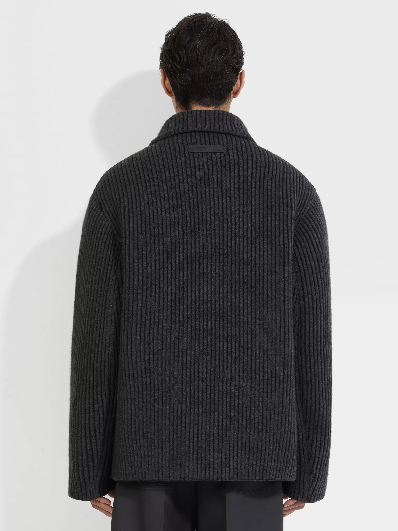New Chore Jacket in Lana e Cashmere Grigio Scuro Mélange Giacche E Cappotti