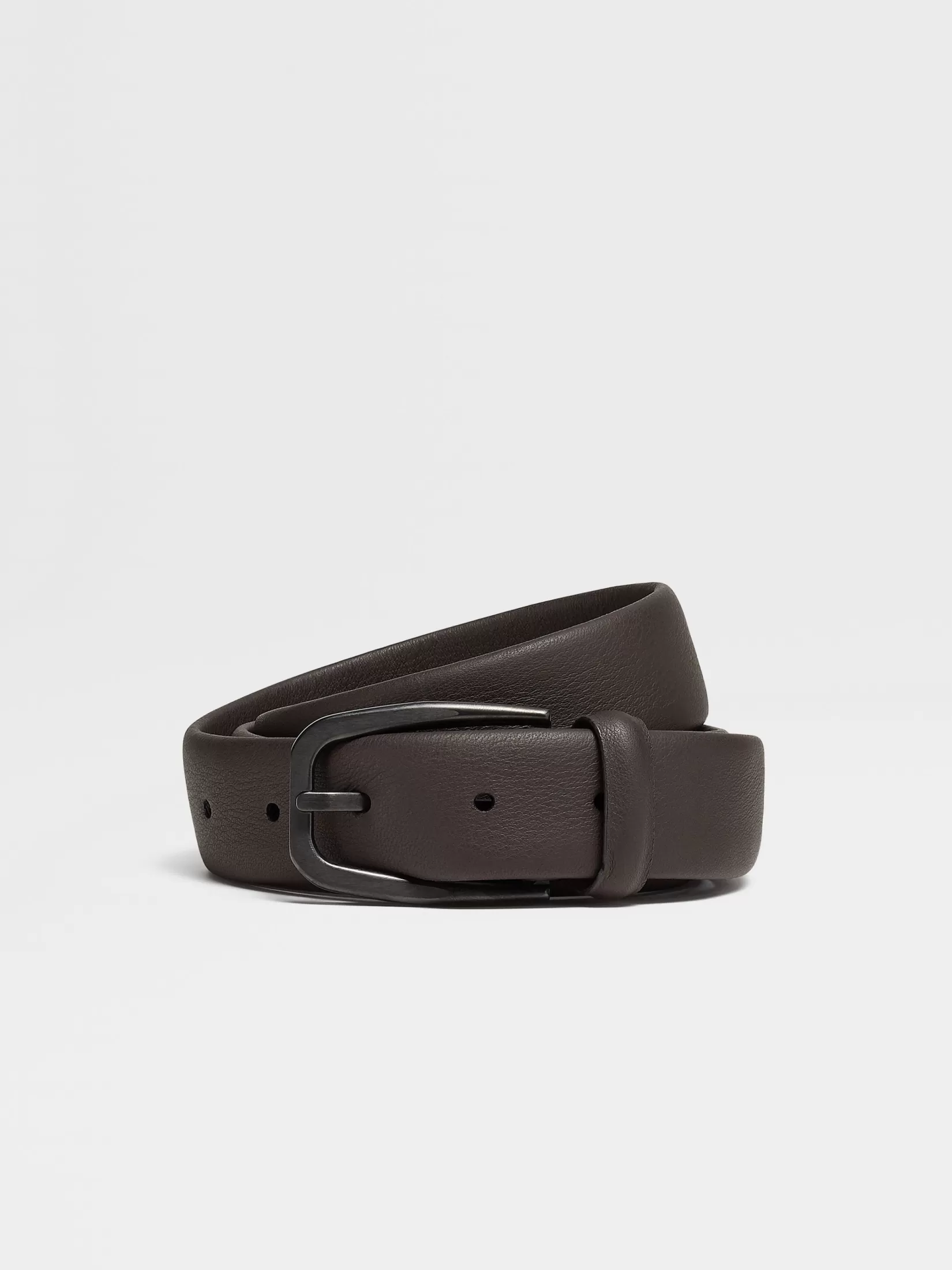 New Cintura in Pelle Marrone Scuro Cinture