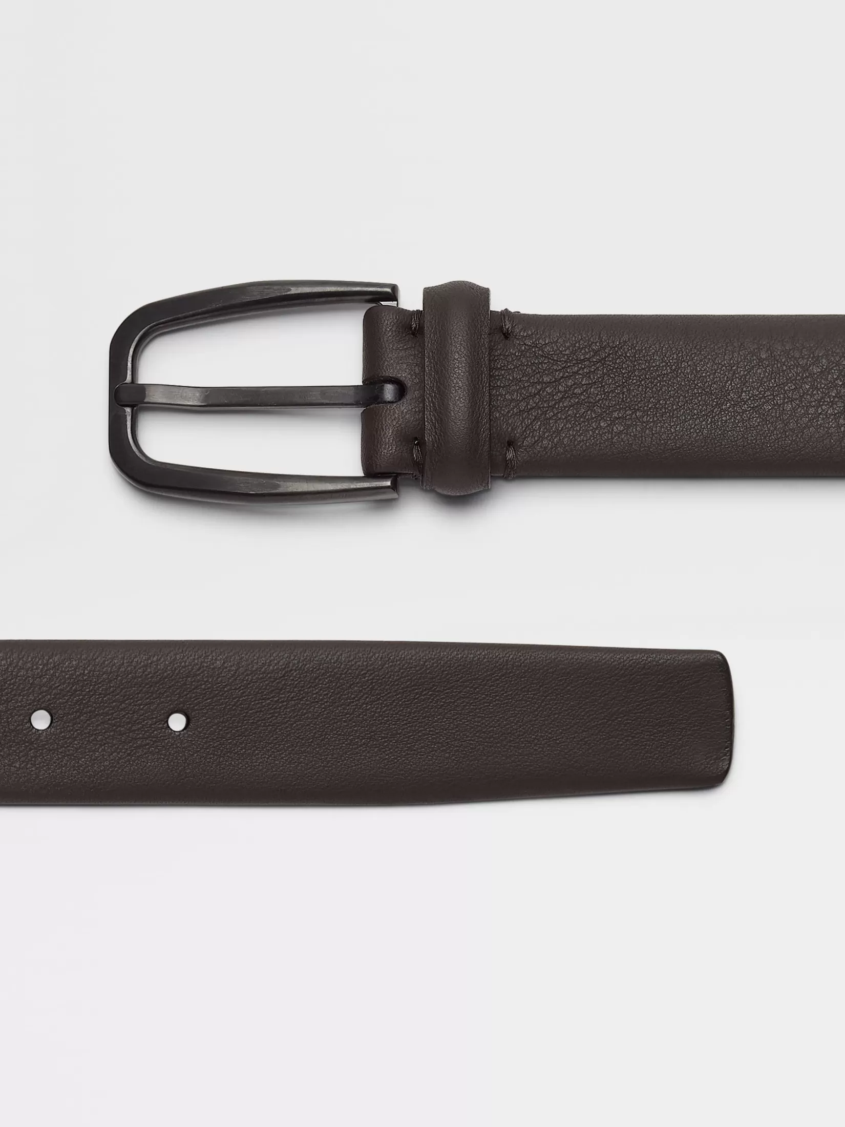 New Cintura in Pelle Marrone Scuro Cinture