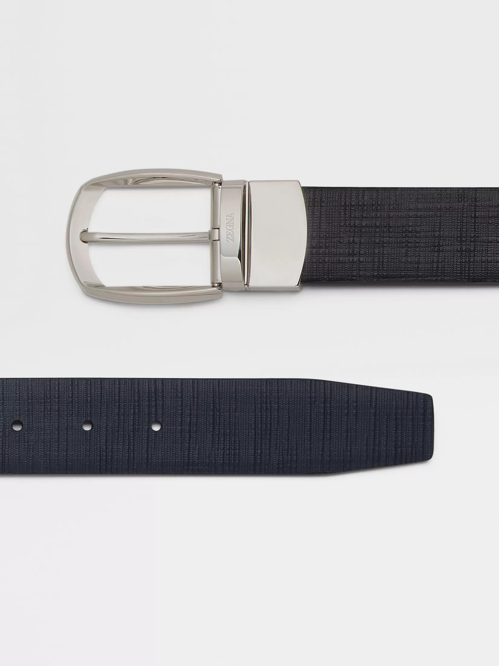Discount Cintura Reversibile in Pelle Nera e Blu Navy Cinture