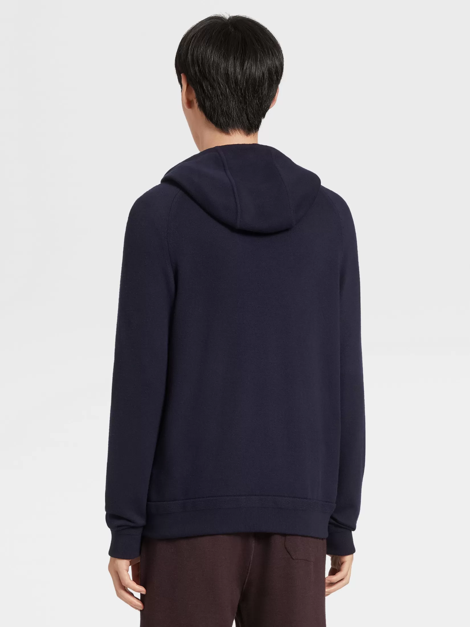 Clearance Felpa con Cappuccio e Zip in Lana 12milmil12 Blu Navy Joggers E Felpe | Maglieria