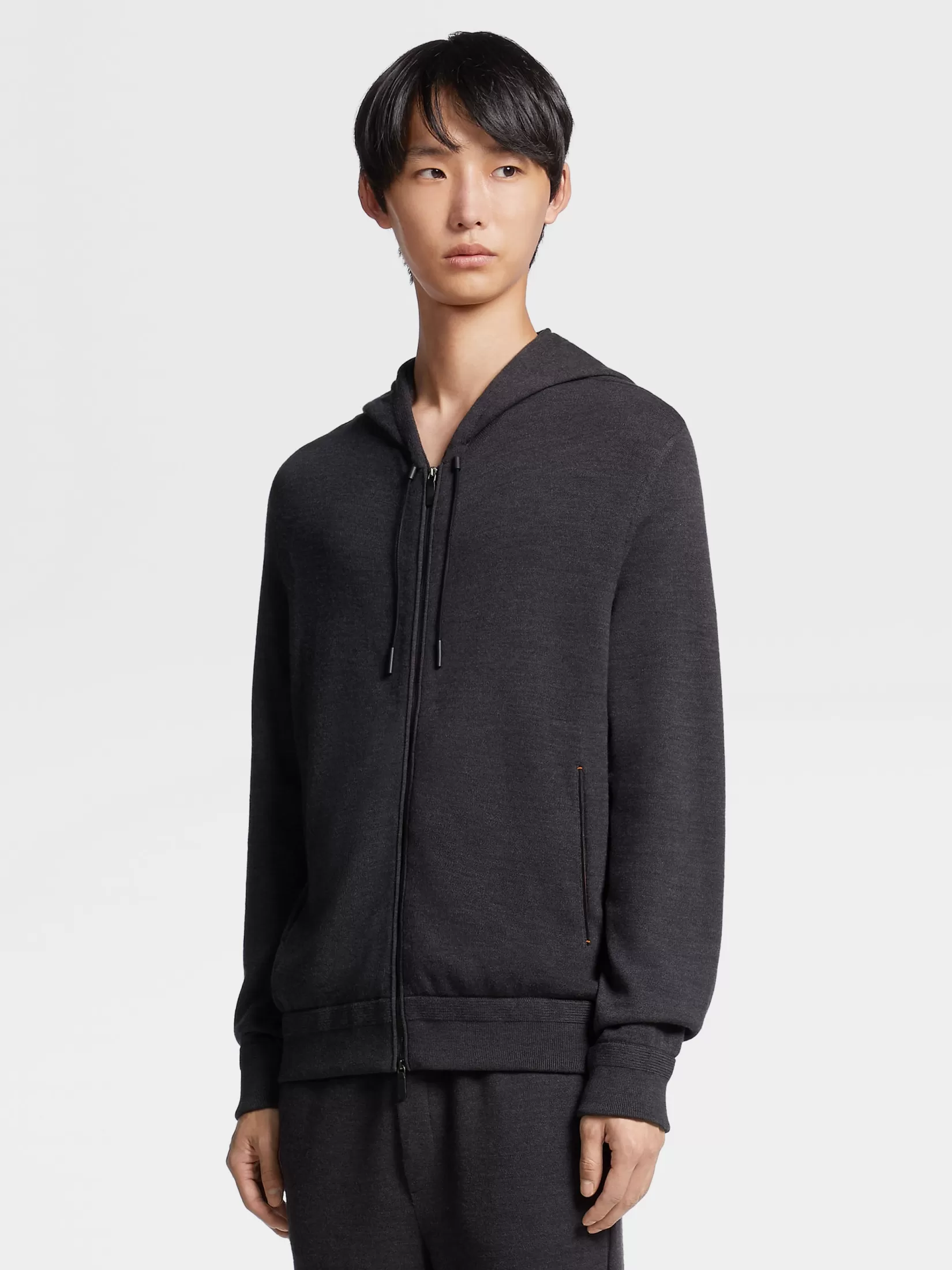 Best Felpa con Zip Intera e Cappuccio12milmil12 in Lana Grigio Scuro Joggers E Felpe | Maglieria