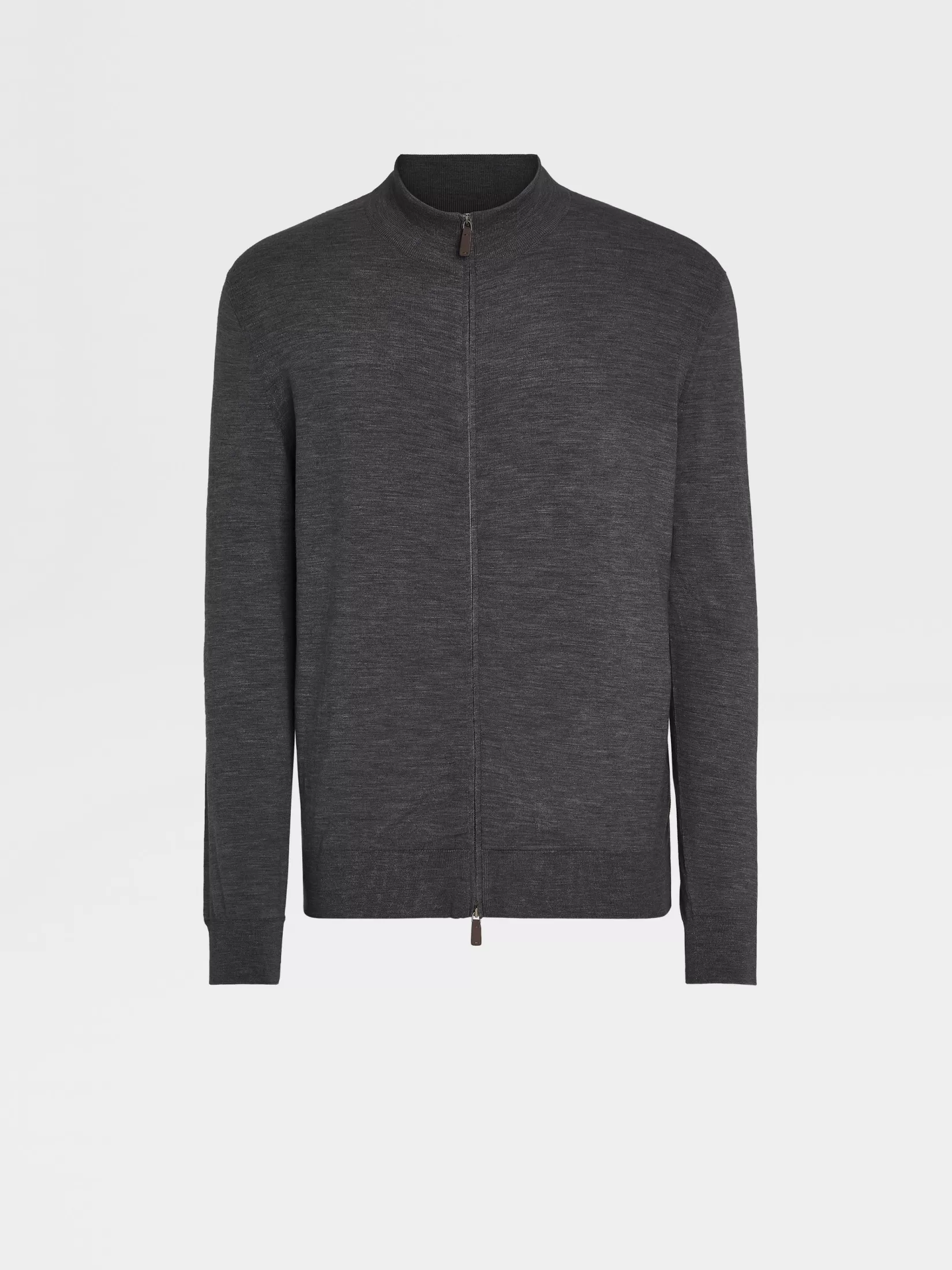 Best Sale Felpa con Zip Intera 12milmil12 in Lana Grigio Scuro Joggers E Felpe | Maglieria