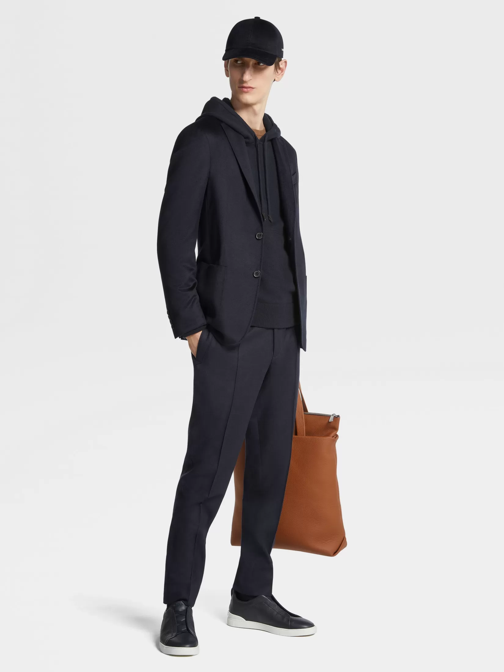 Clearance Giacca a Camicia in Oasi Cashmere Blu Navy Blazer