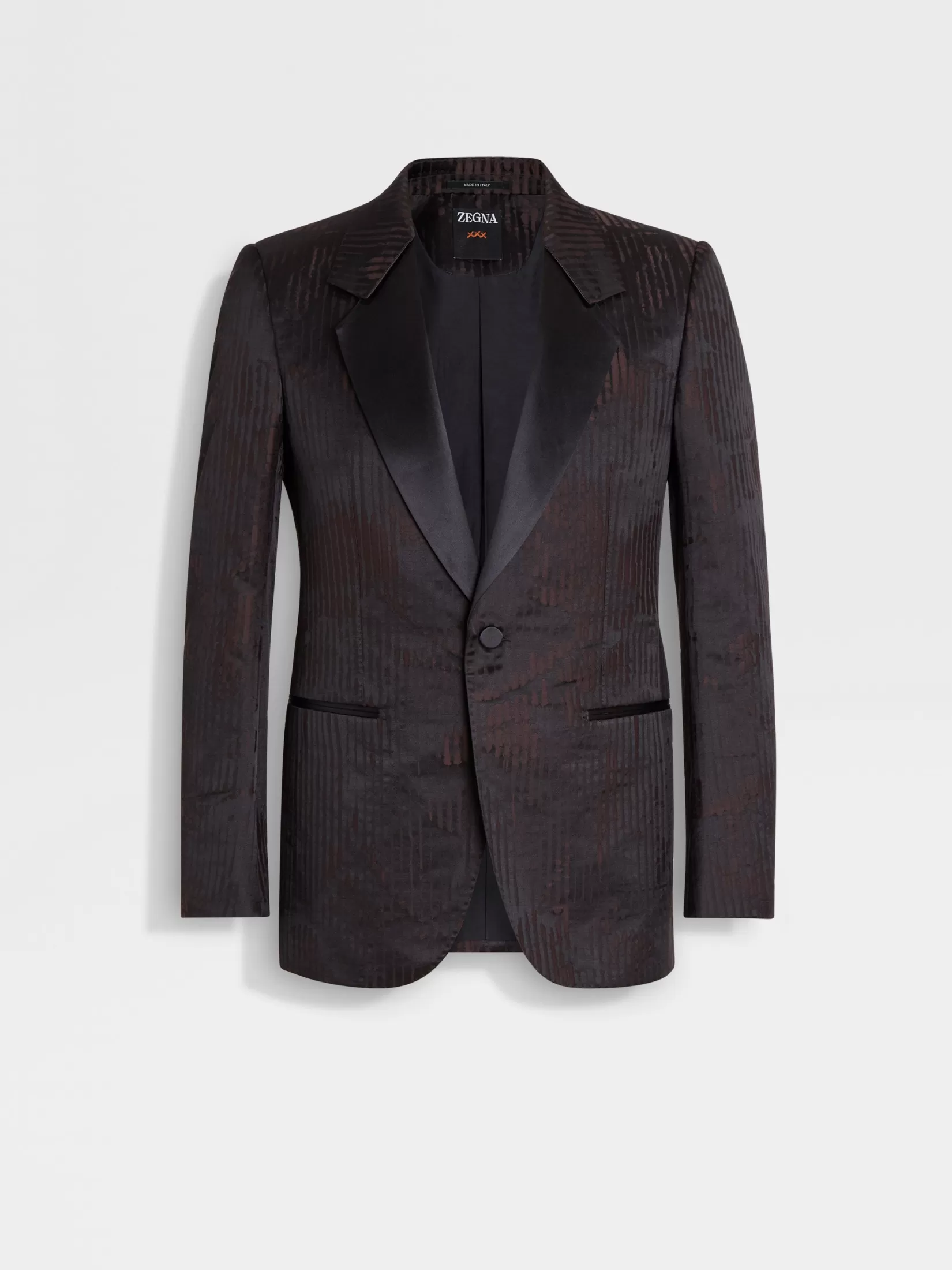 Best Sale Giacca da Sera in Lana e Seta Marrone Scuro e Nera Blazer