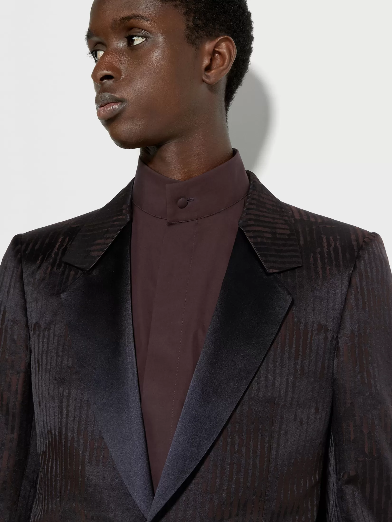 Best Sale Giacca da Sera in Lana e Seta Marrone Scuro e Nera Blazer