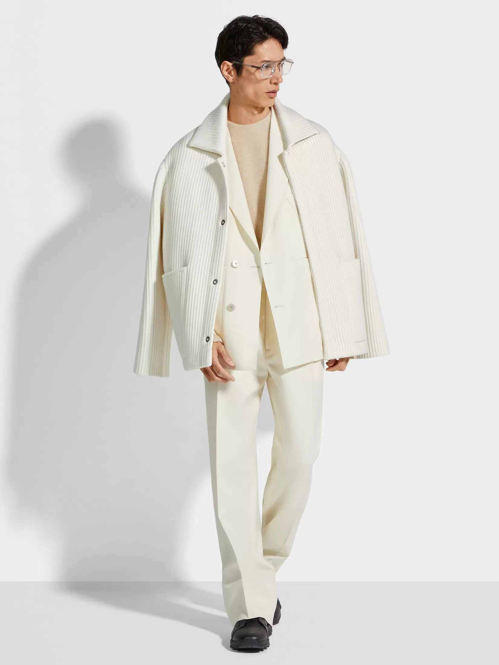 Online Giacca in Lana Bianca Blazer