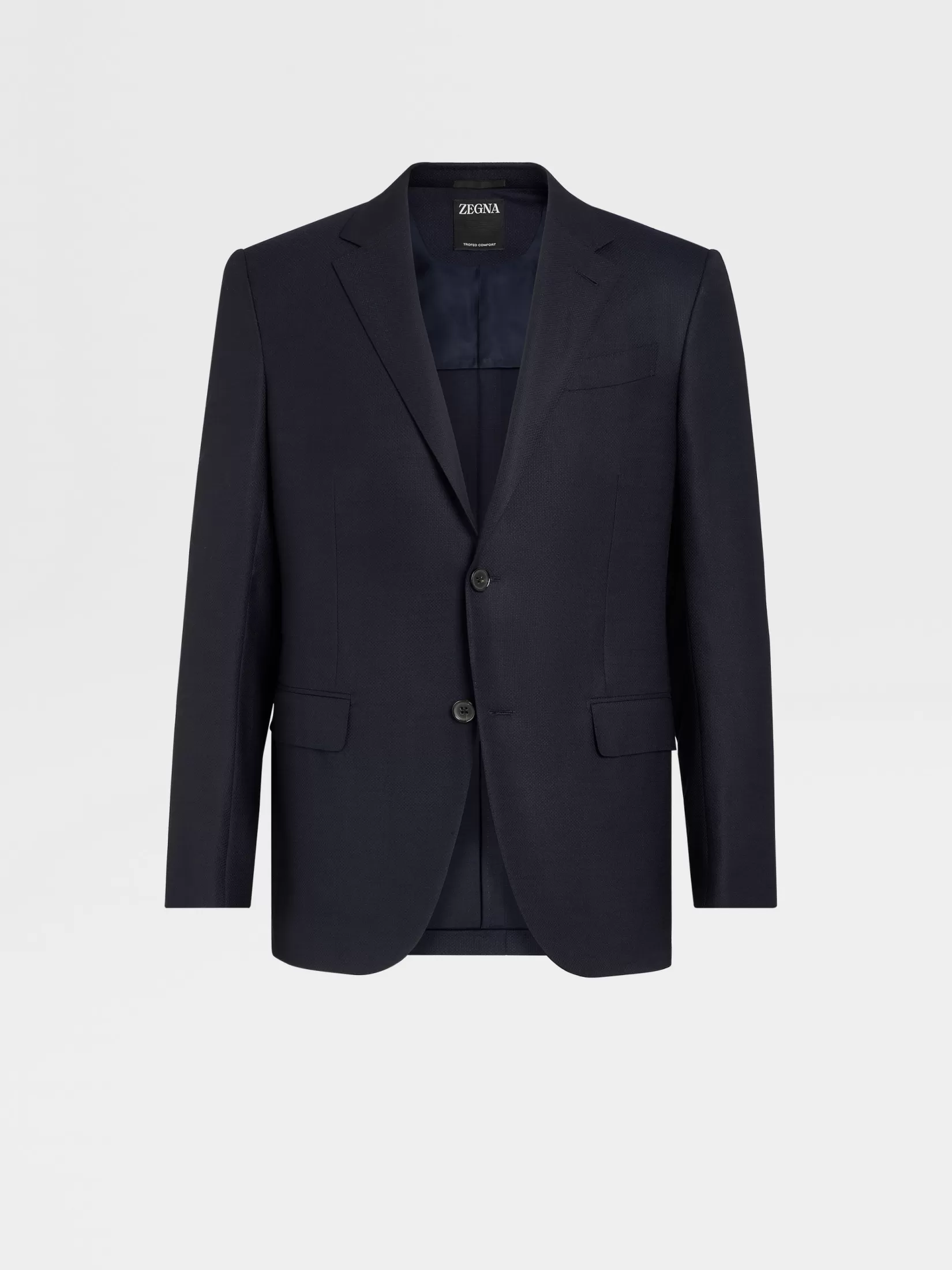 Online Giacca in Lana Elasticizzata e Seta Trofeo™ Comfort Blu Navy Blazer