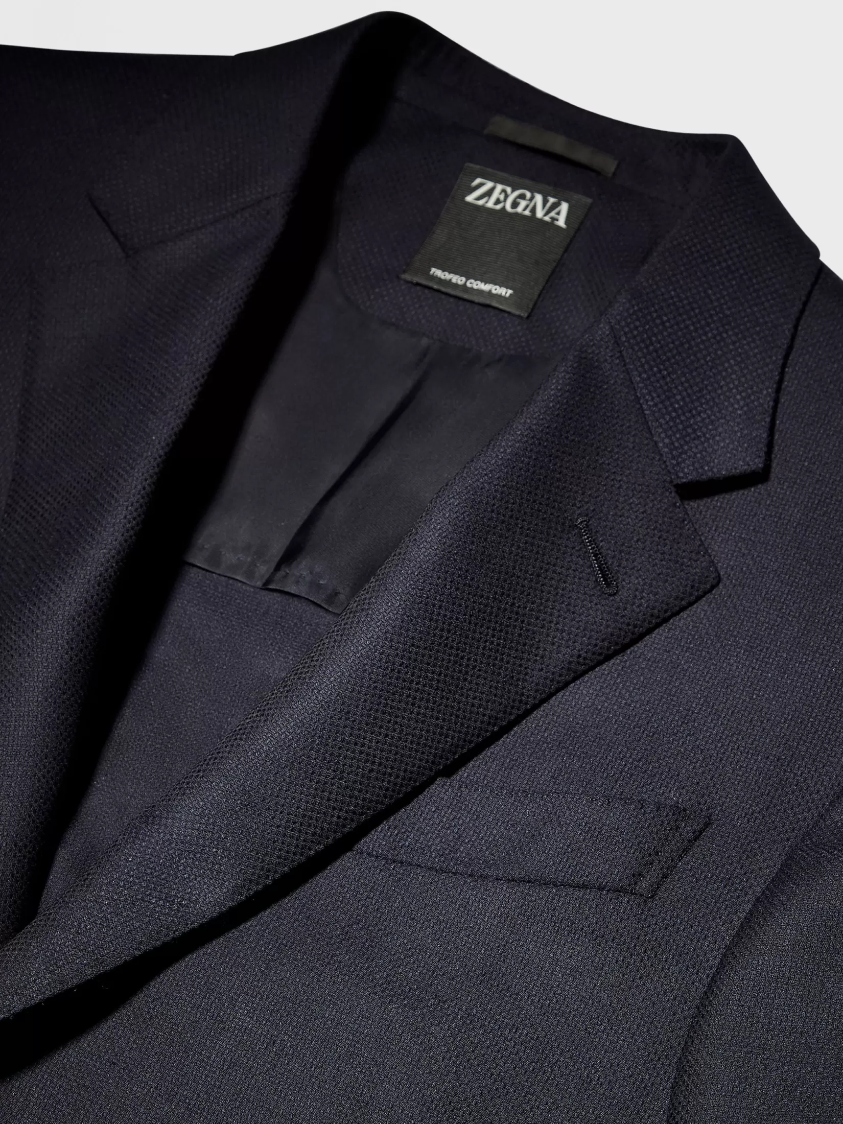 Online Giacca in Lana Elasticizzata e Seta Trofeo™ Comfort Blu Navy Blazer