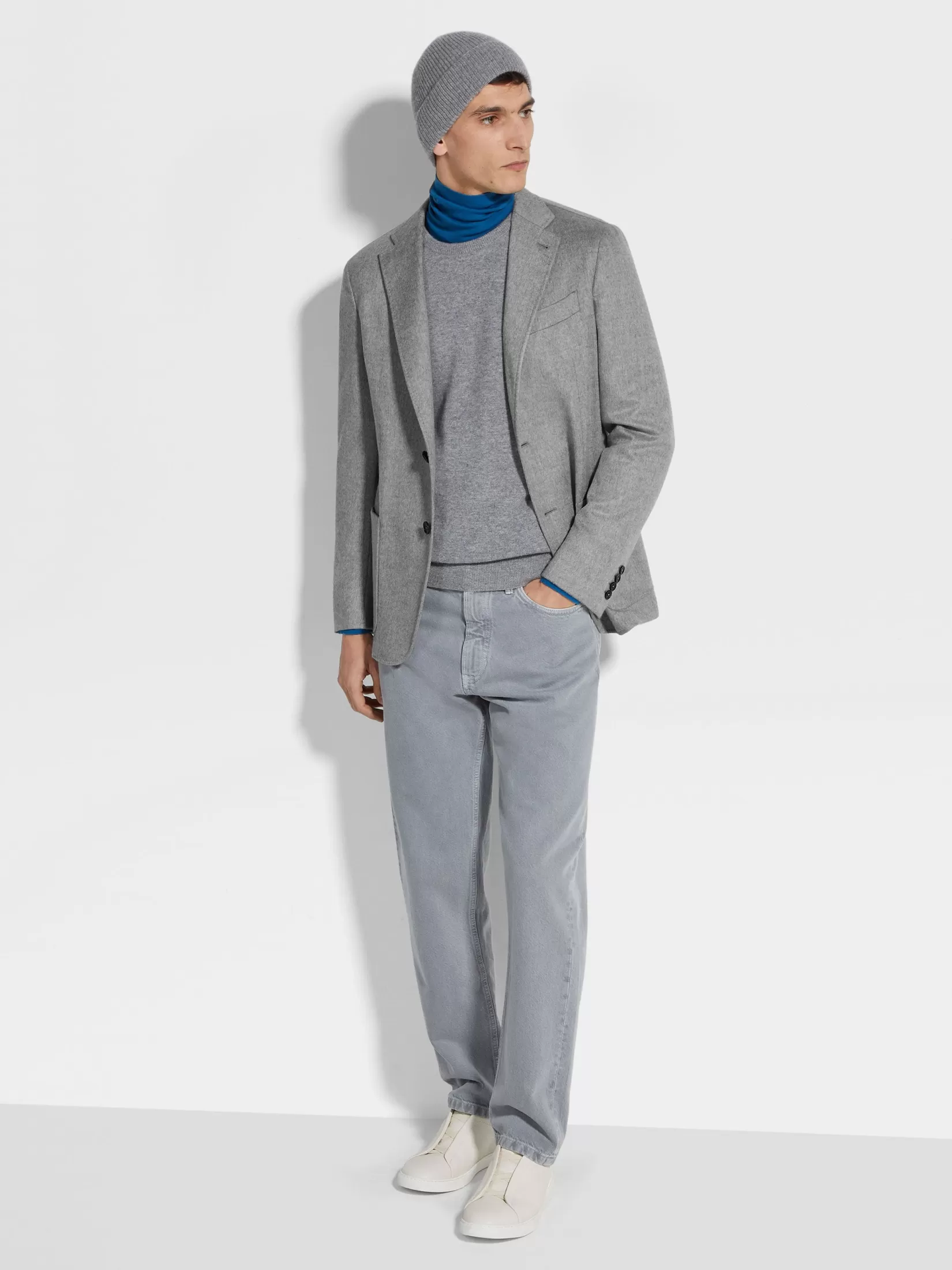Discount Giacca in Oasi Cashmere Grigio Mélange Blazer