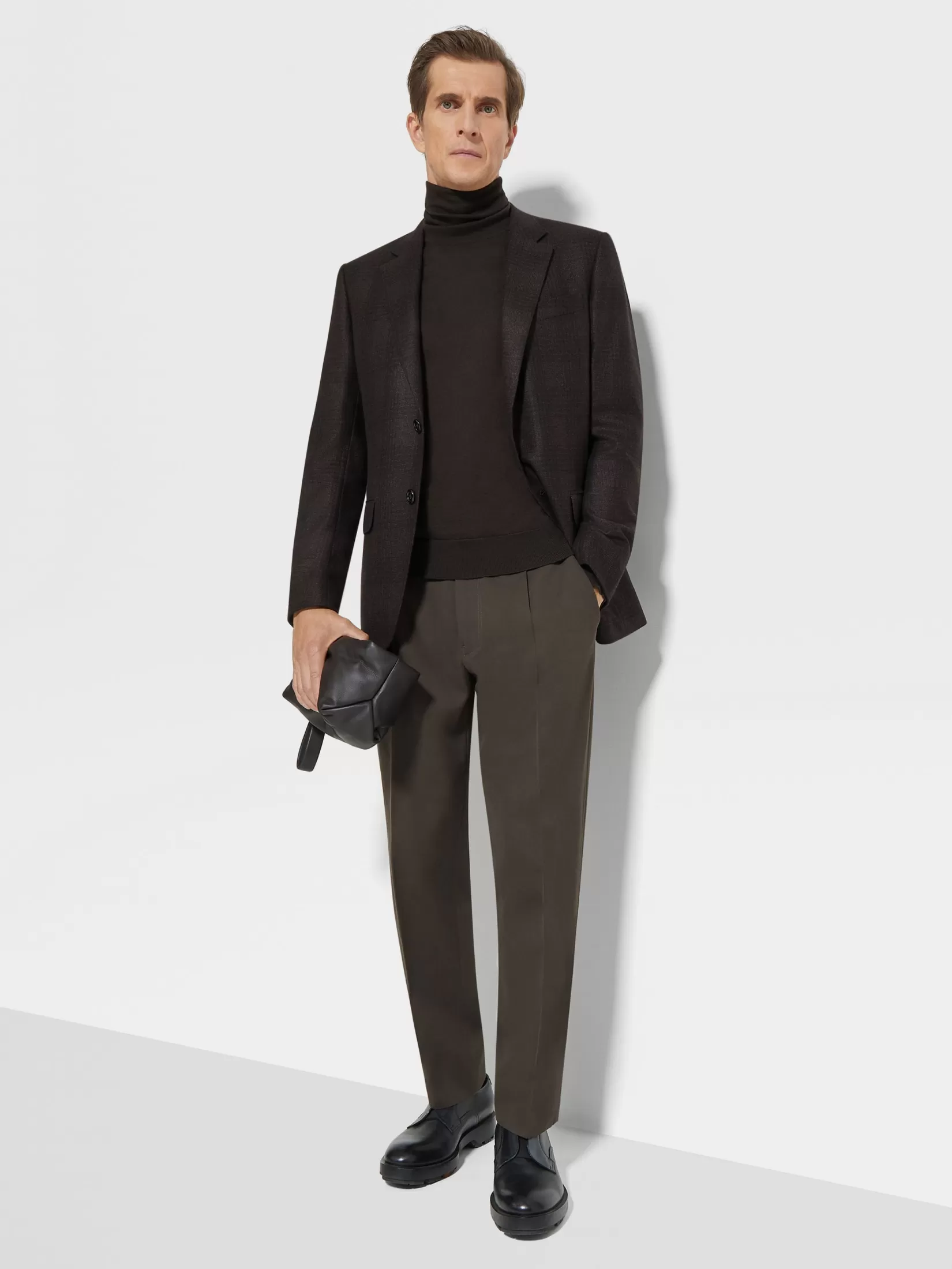 Shop Giacca in Seta e Cashmere Marrone Scuro e Marrone Blazer