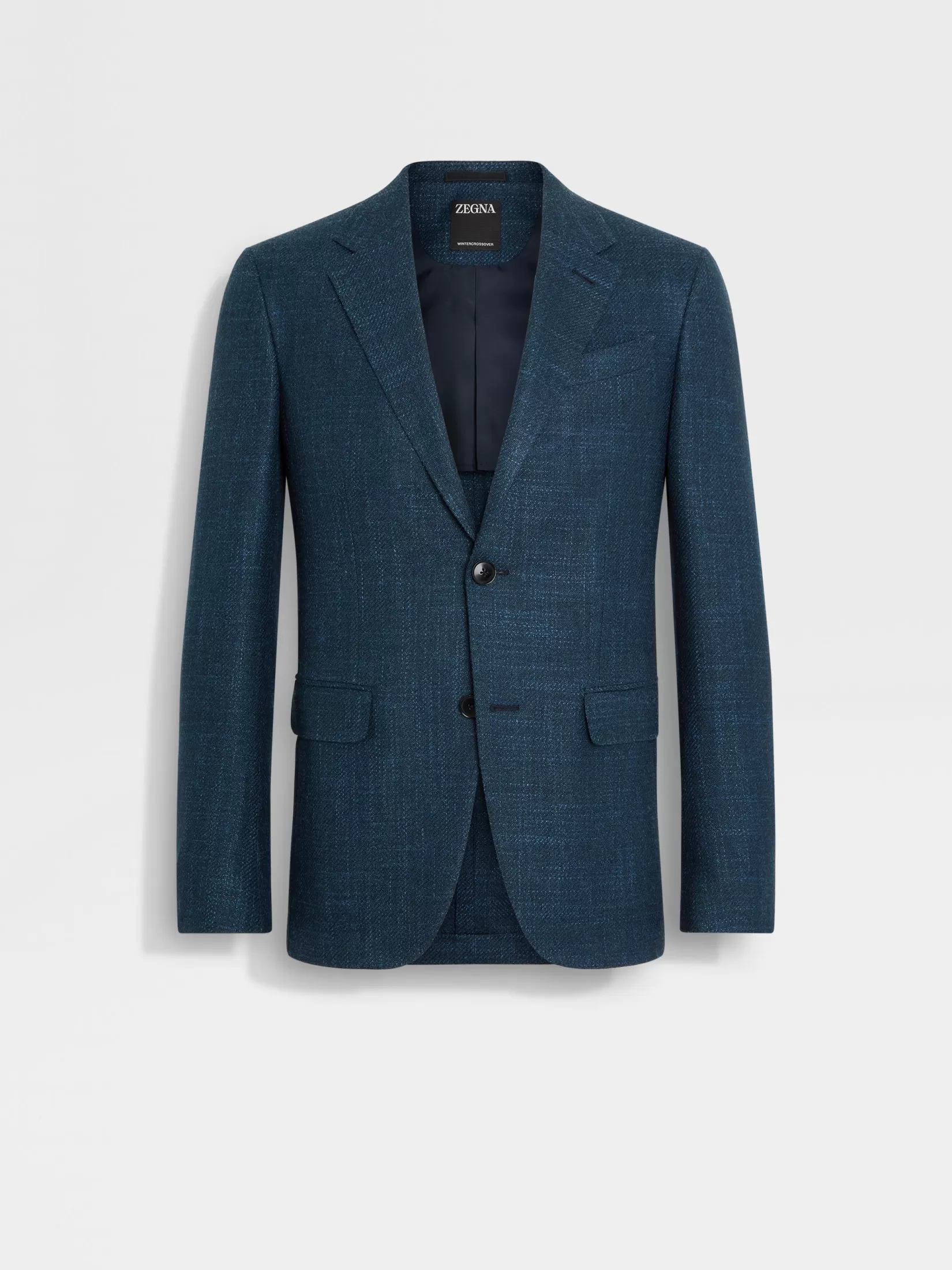 Hot Giacca Winter Crossover in Lana Seta e Cashmere Blu Teal Scuro Blazer
