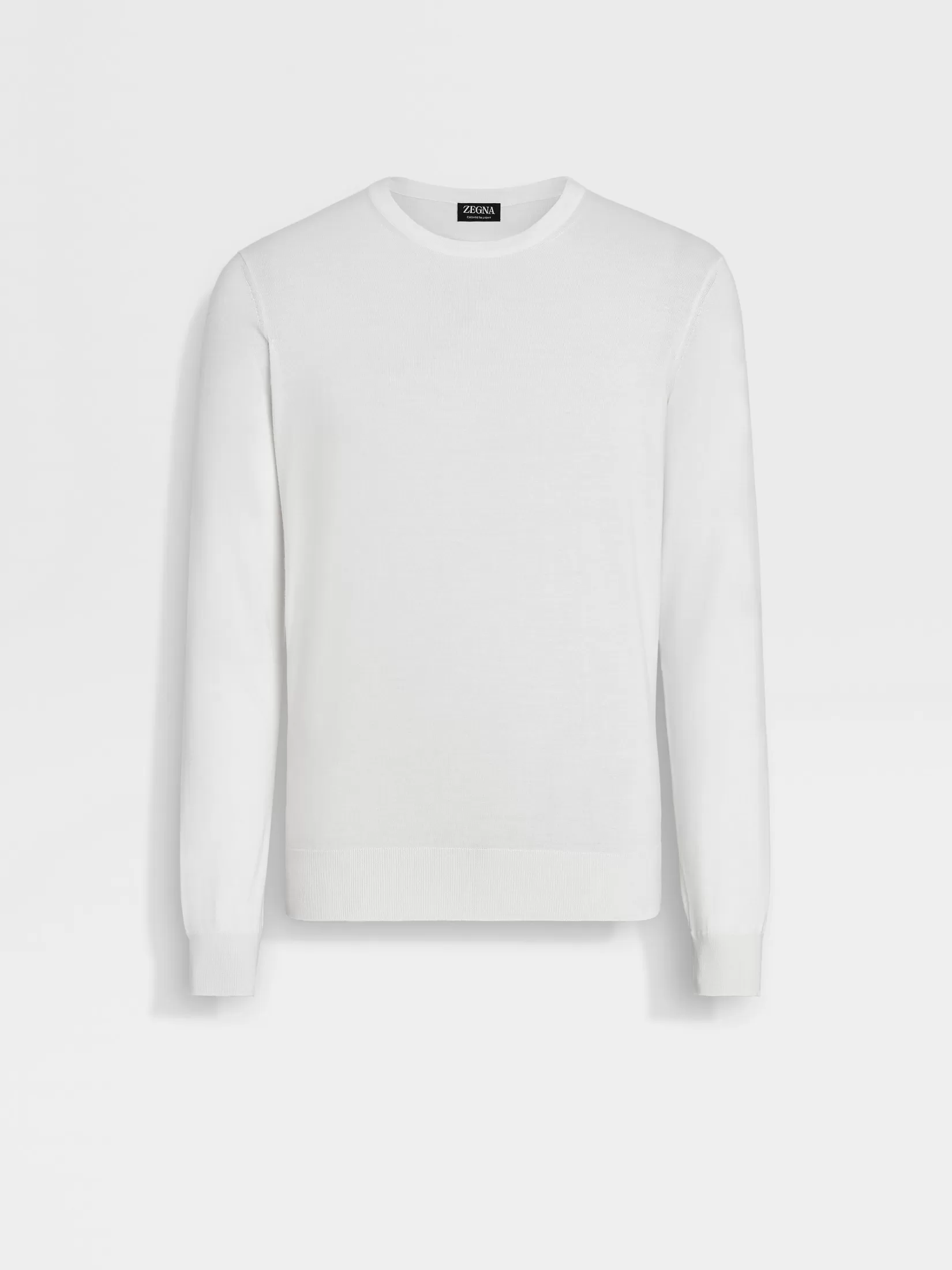 Clearance Girocollo in Cashseta Bianco Mélange Maglieria