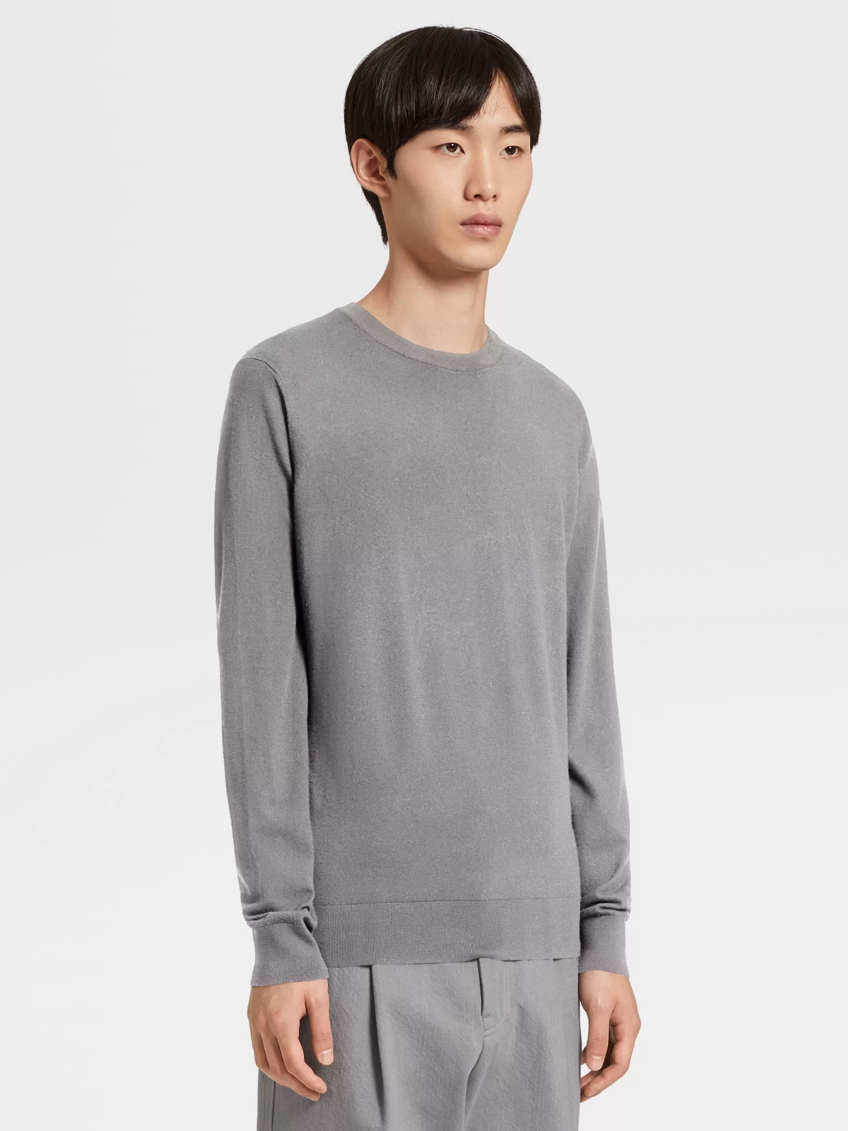 Clearance Girocollo in Lana 12milmil12 Grigio Scuro Maglieria