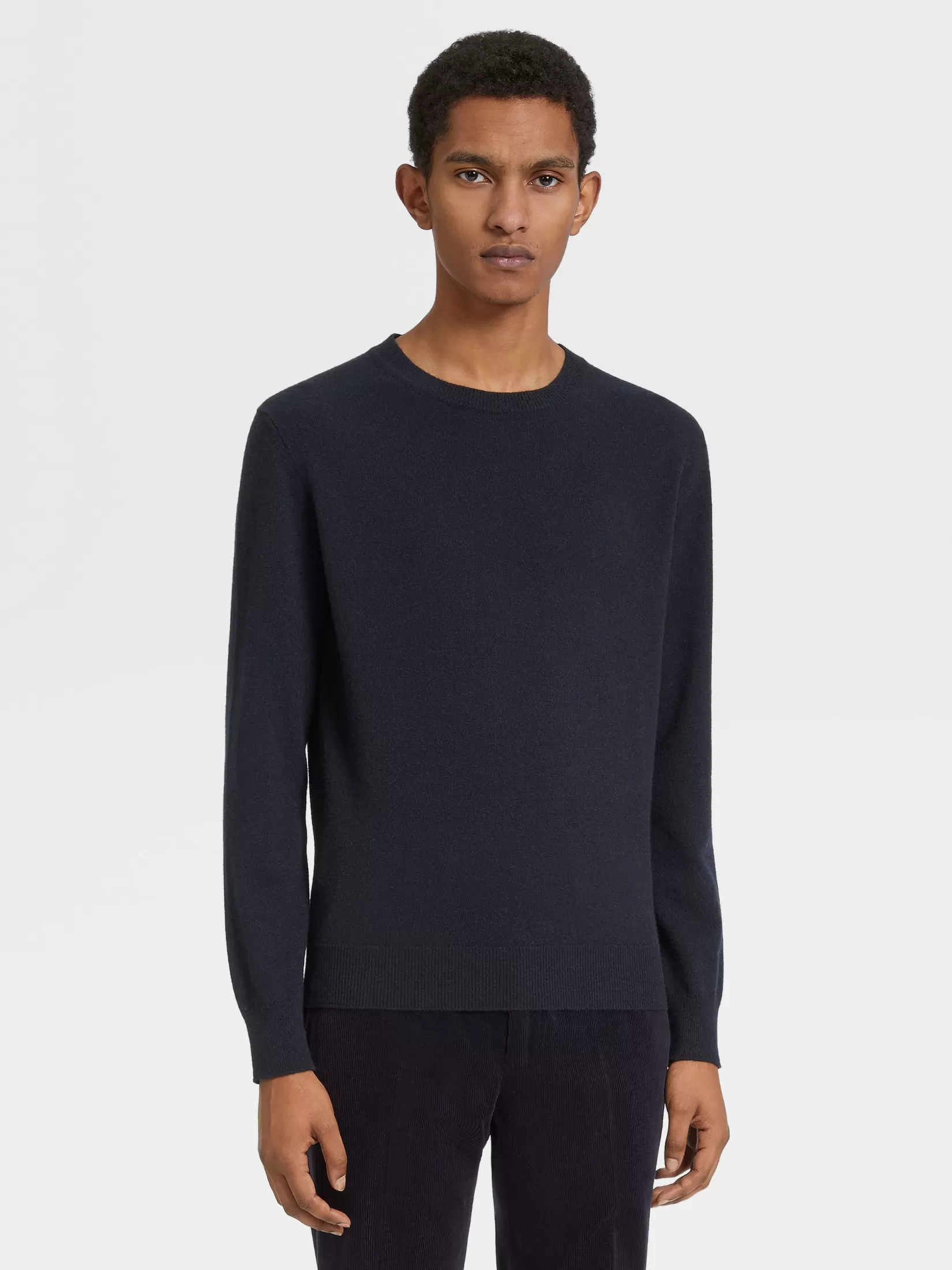 New Girocollo in Oasi Cashmere Blu Navy Mélange Maglieria