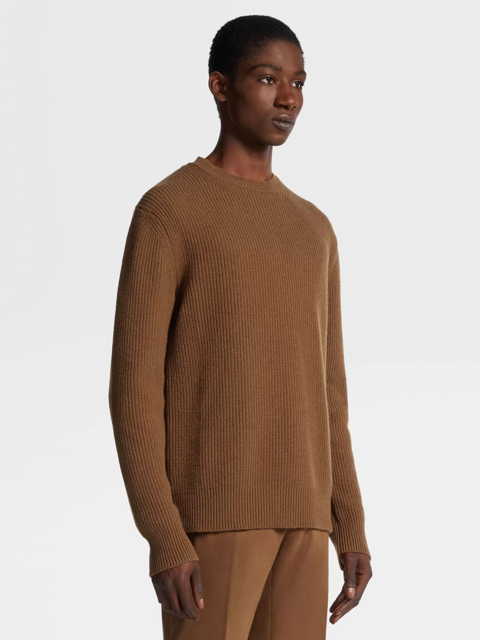 Fashion Girocollo in Oasi Cashmere Dark Foliage Mélange In Viaggio Con Stile | Maglieria