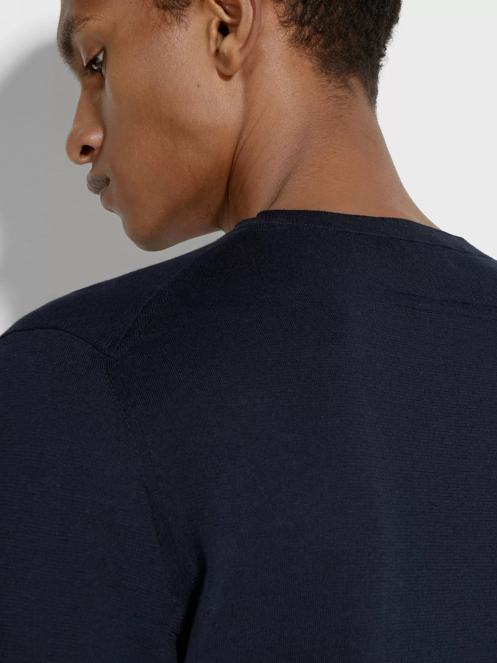 Flash Sale Girocollo in Premium Cotton Blu Navy Maglieria