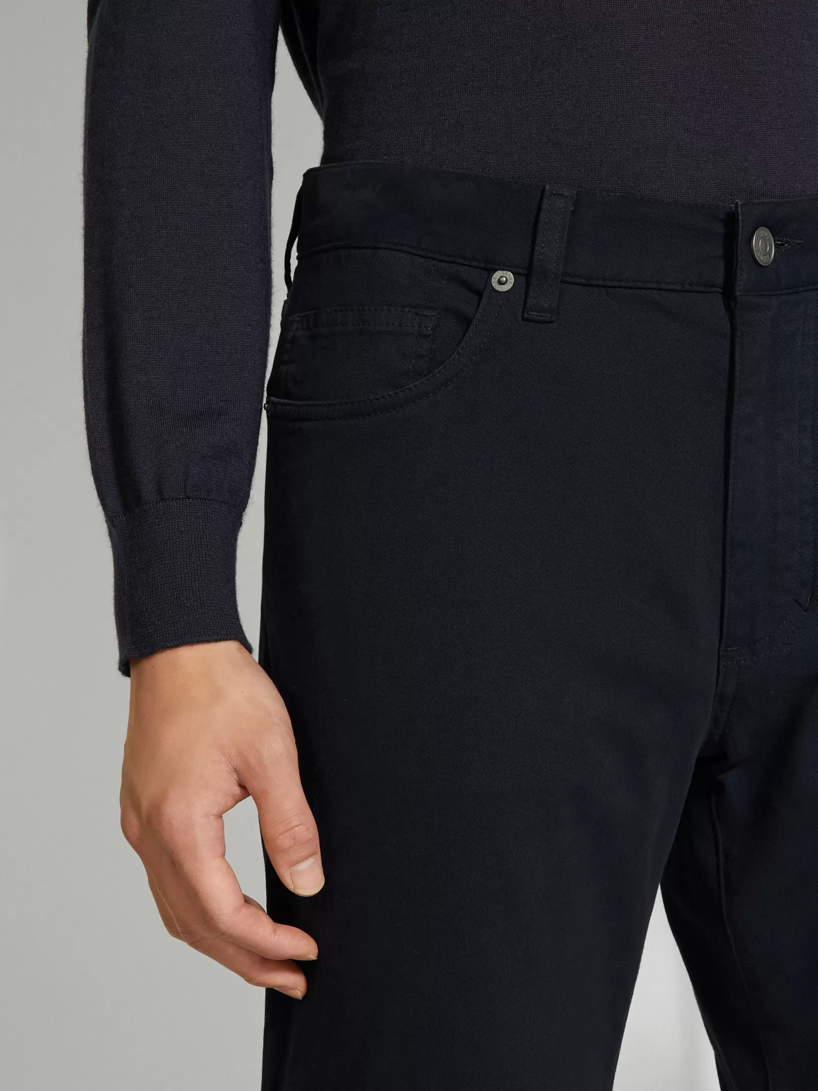 Shop Jeans Roccia in Cotone Elasticizzato Blu Navy Jeans
