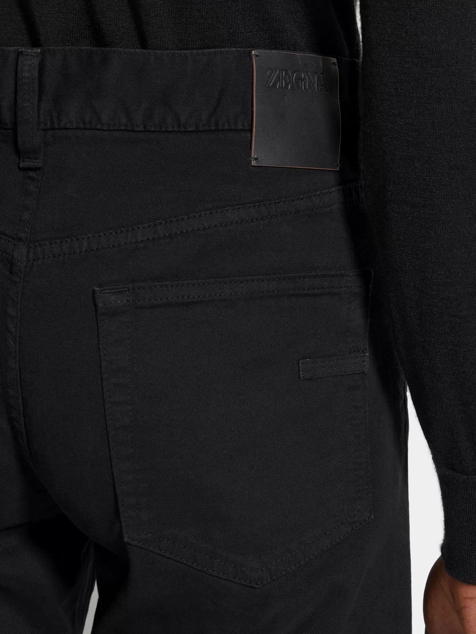 Clearance Jeans Roccia in Cotone Elasticizzato Neri Jeans