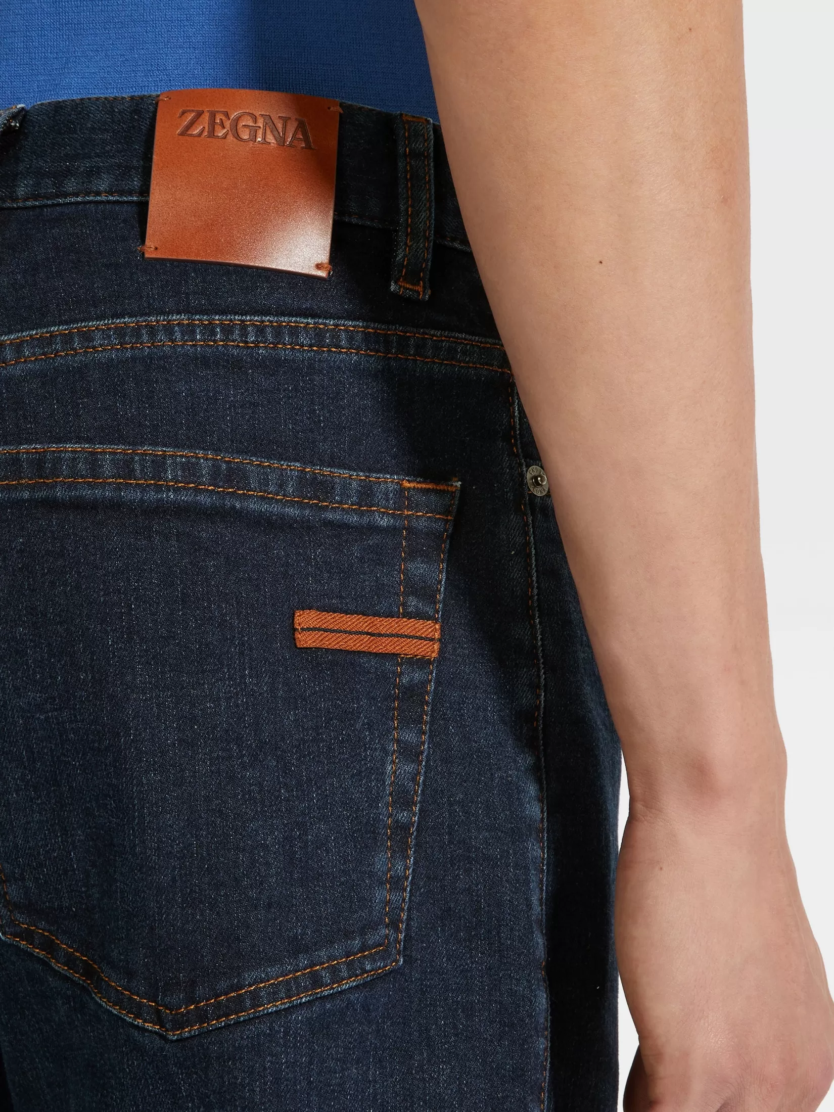 Best Sale Jeans Roccia in Cotone Elasticizzato Rinse Wash Blu Scuro Jeans