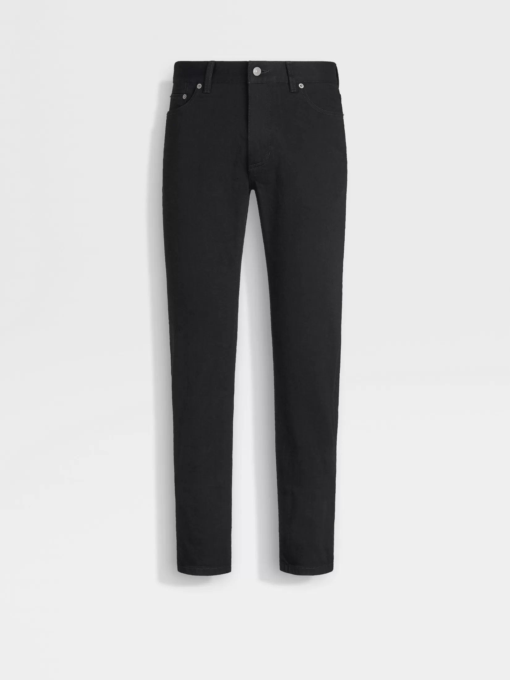 Shop Jeans Roccia in Cotone Elasticizzato Rinse Wash Neri Jeans
