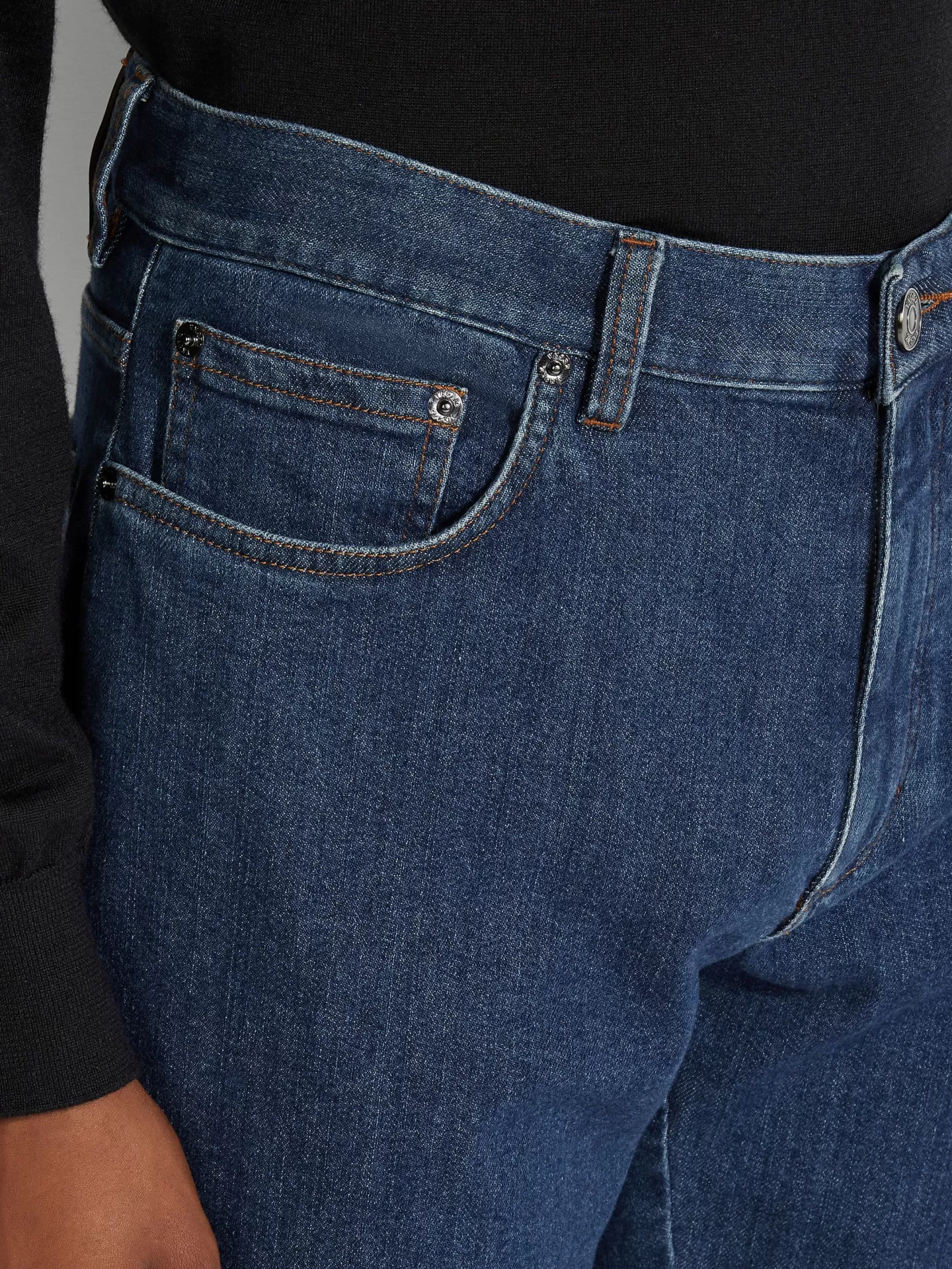 Clearance Jeans Roccia in Cotone Elasticizzato Stone Wash Jeans