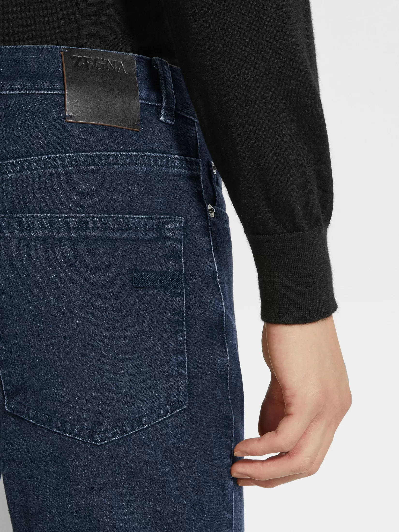 Best Sale Jeans Roccia in Cotone Elasticizzato Stone Wash Grigio Scuro Jeans
