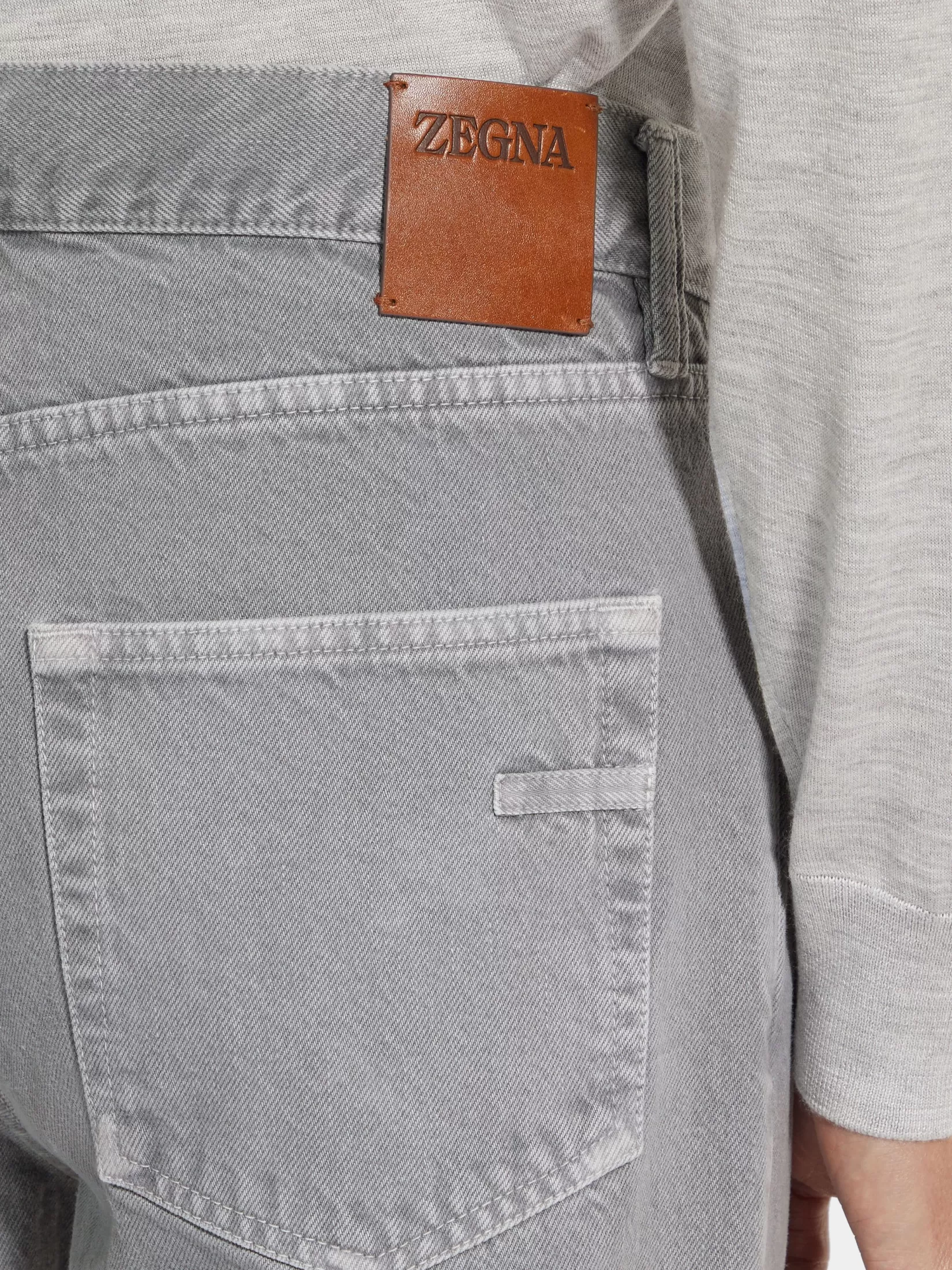 Outlet Jeans Roccia in Cotone Grigio Chiaro Jeans