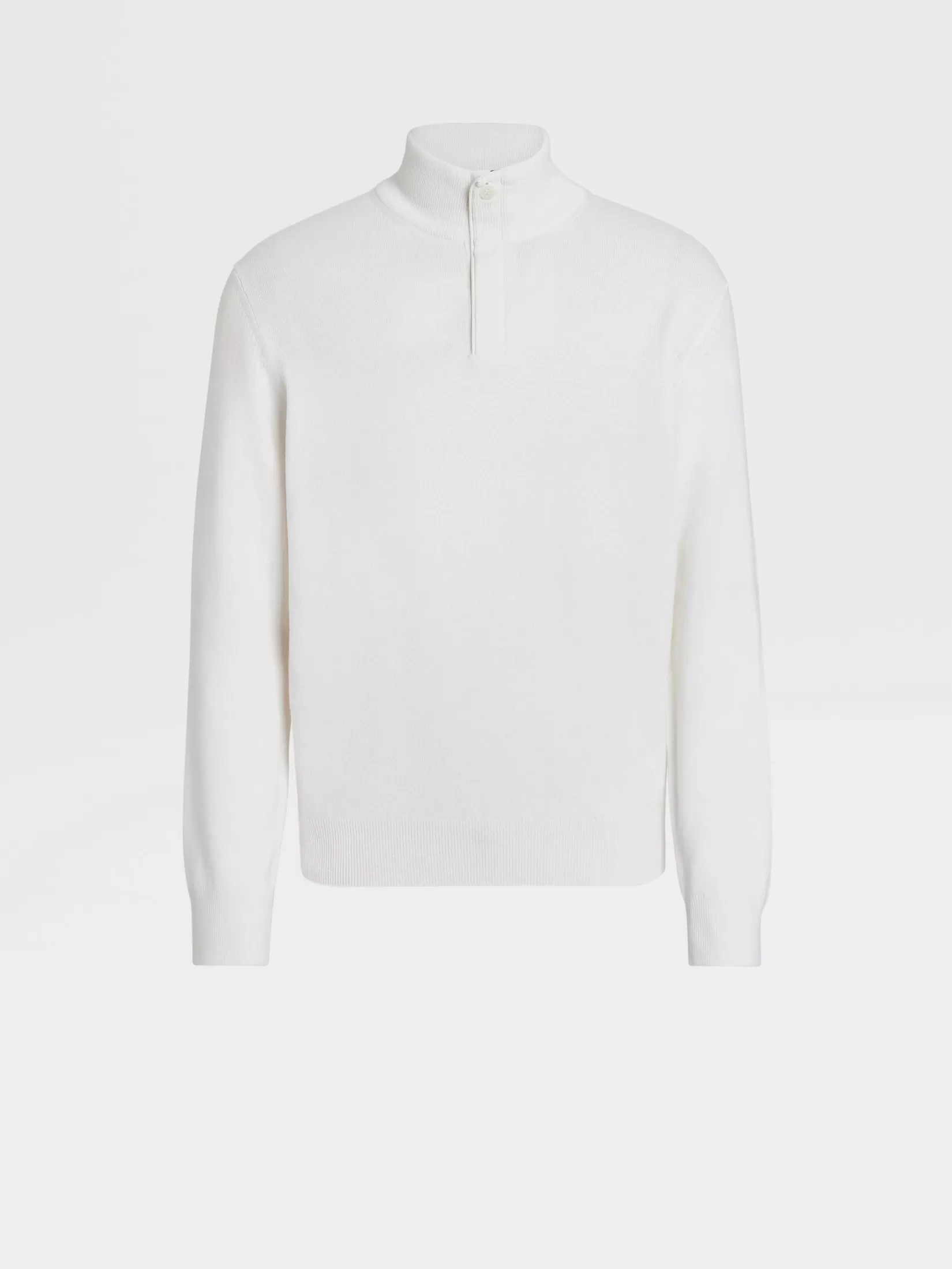 Shop Lupetto con Zip in Oasi Cashmere Bianco Mélange Maglieria