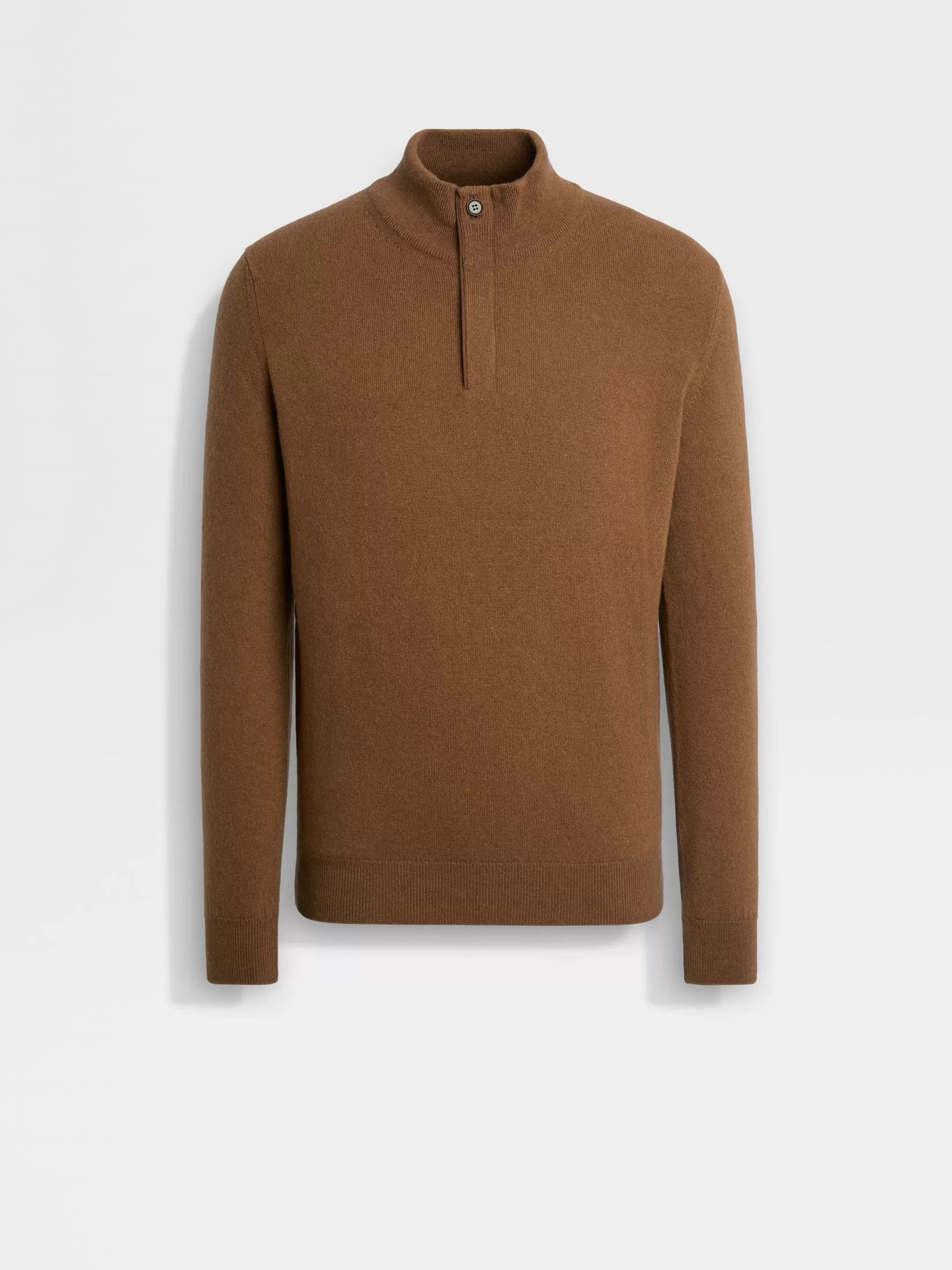 Hot Lupetto con Zip in Oasi Cashmere Dark Foliage Mélange Maglieria