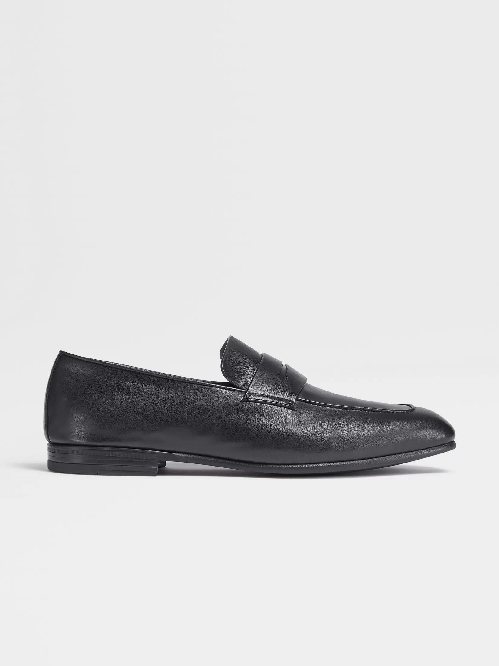 Clearance Mocassini L’Asola in Pelle Blu Navy Mocassini