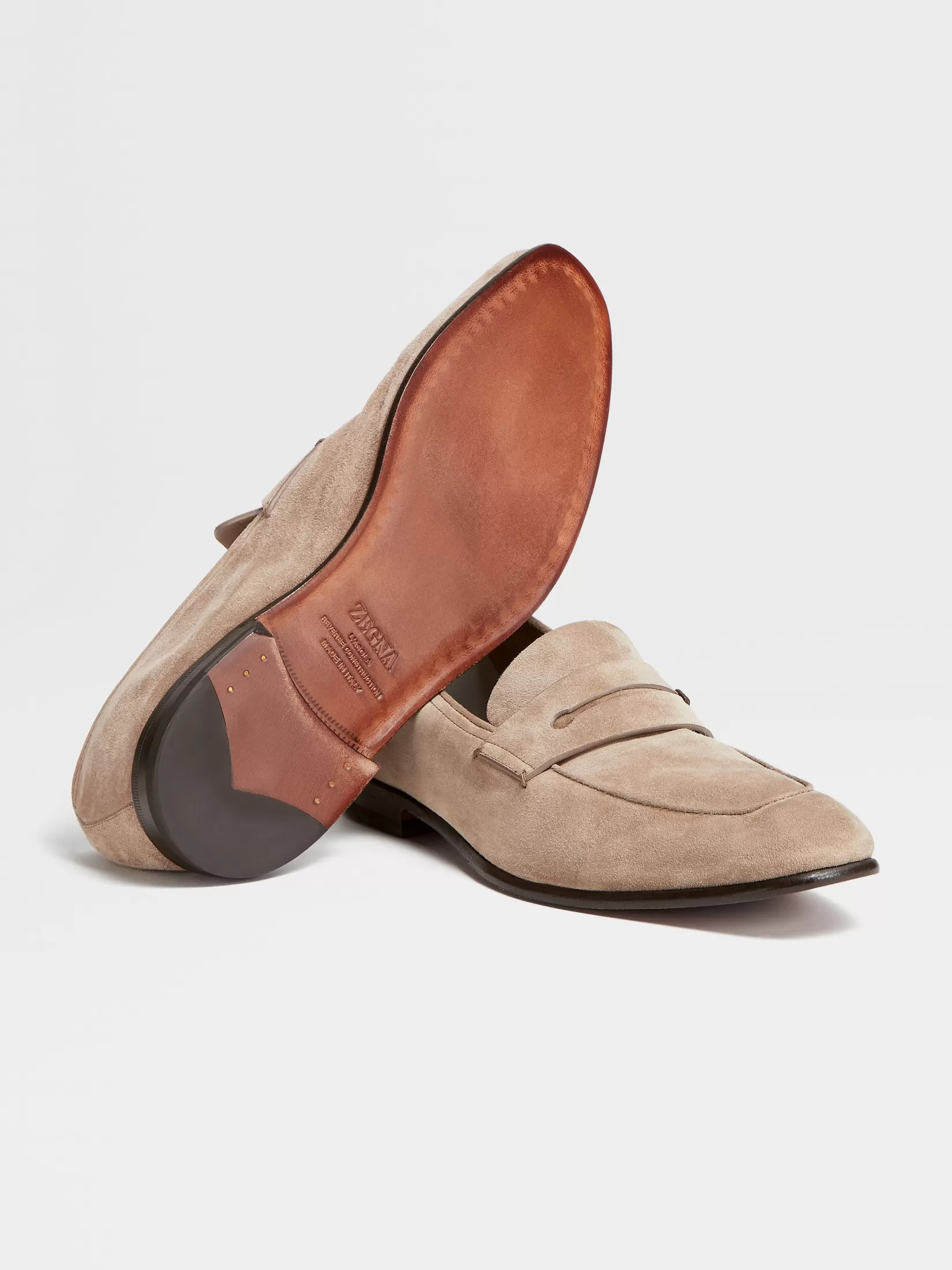 Store Mocassini L’Asola in Suede Beige Chiaro Mocassini