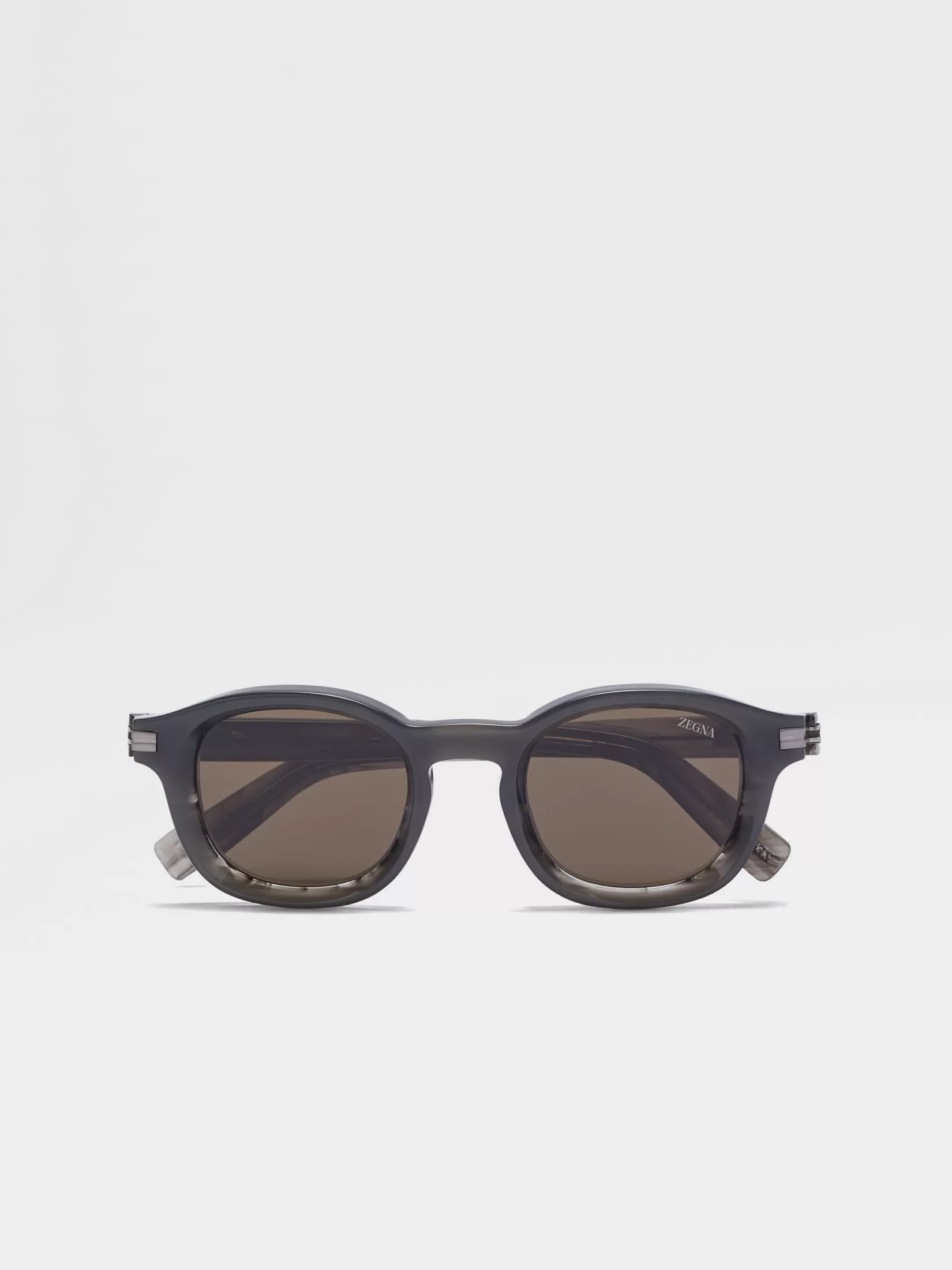 Cheap Occhiali da Sole Aurora I in Acetato Grigio Opale e Grigio Striato Occhiali Da Sole