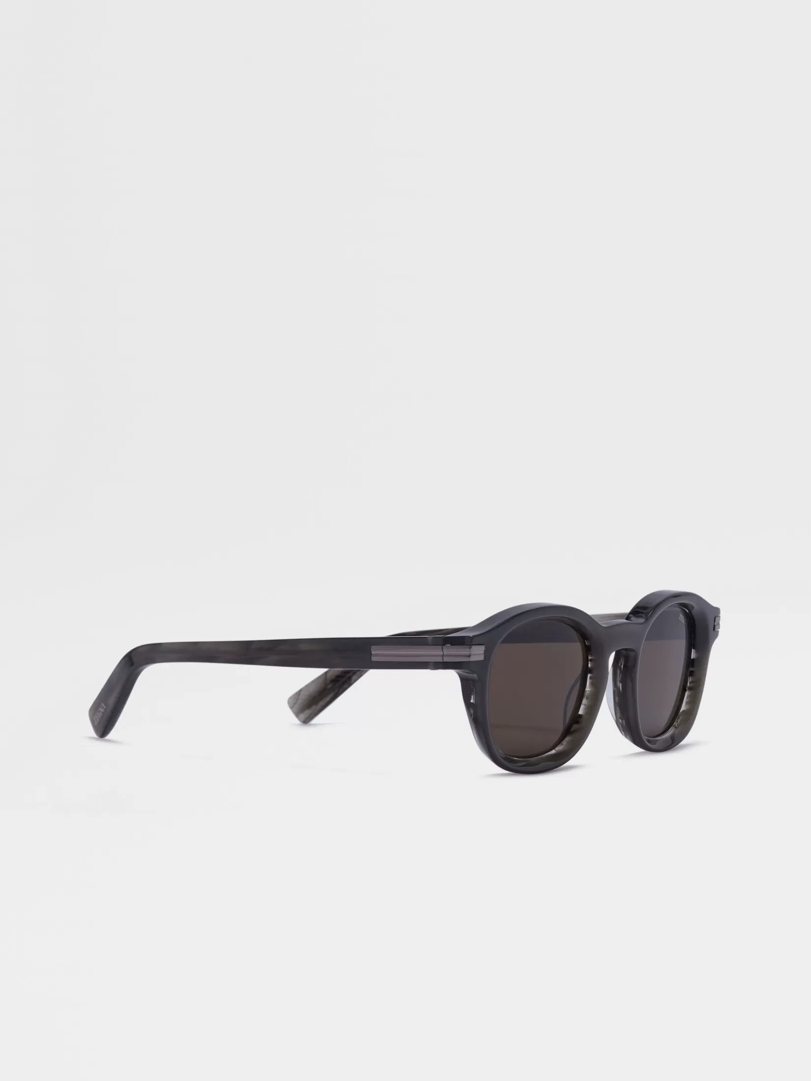 Cheap Occhiali da Sole Aurora I in Acetato Grigio Opale e Grigio Striato Occhiali Da Sole