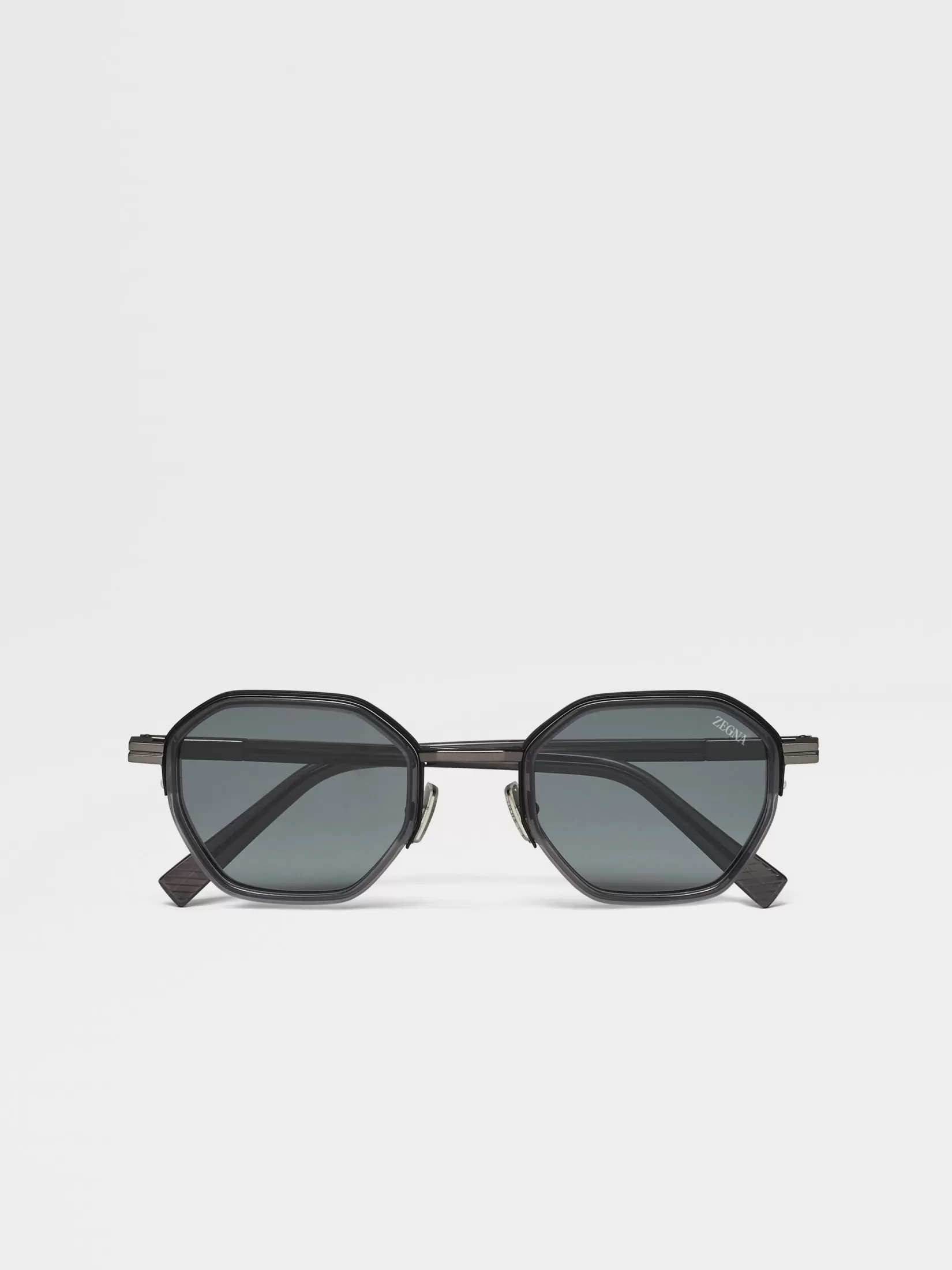 Best Sale Occhiali da Sole in Acetato e Metallo Grigio Trasparente Occhiali Da Sole