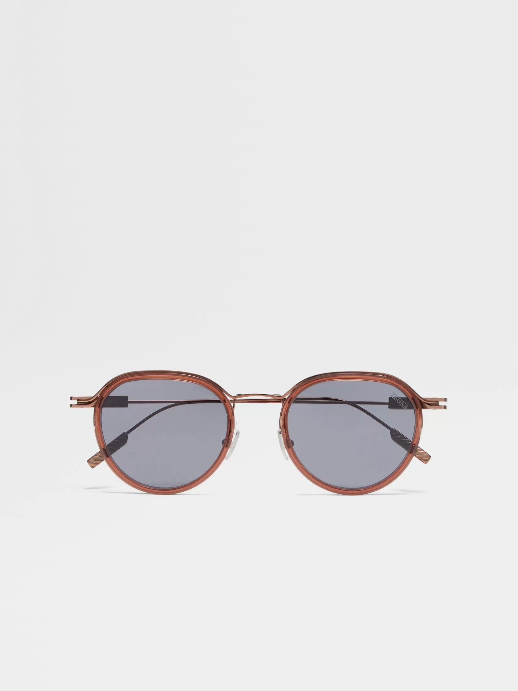Cheap Occhiali da Sole in Acetato e Metallo Marrone Trasparente Occhiali Da Sole