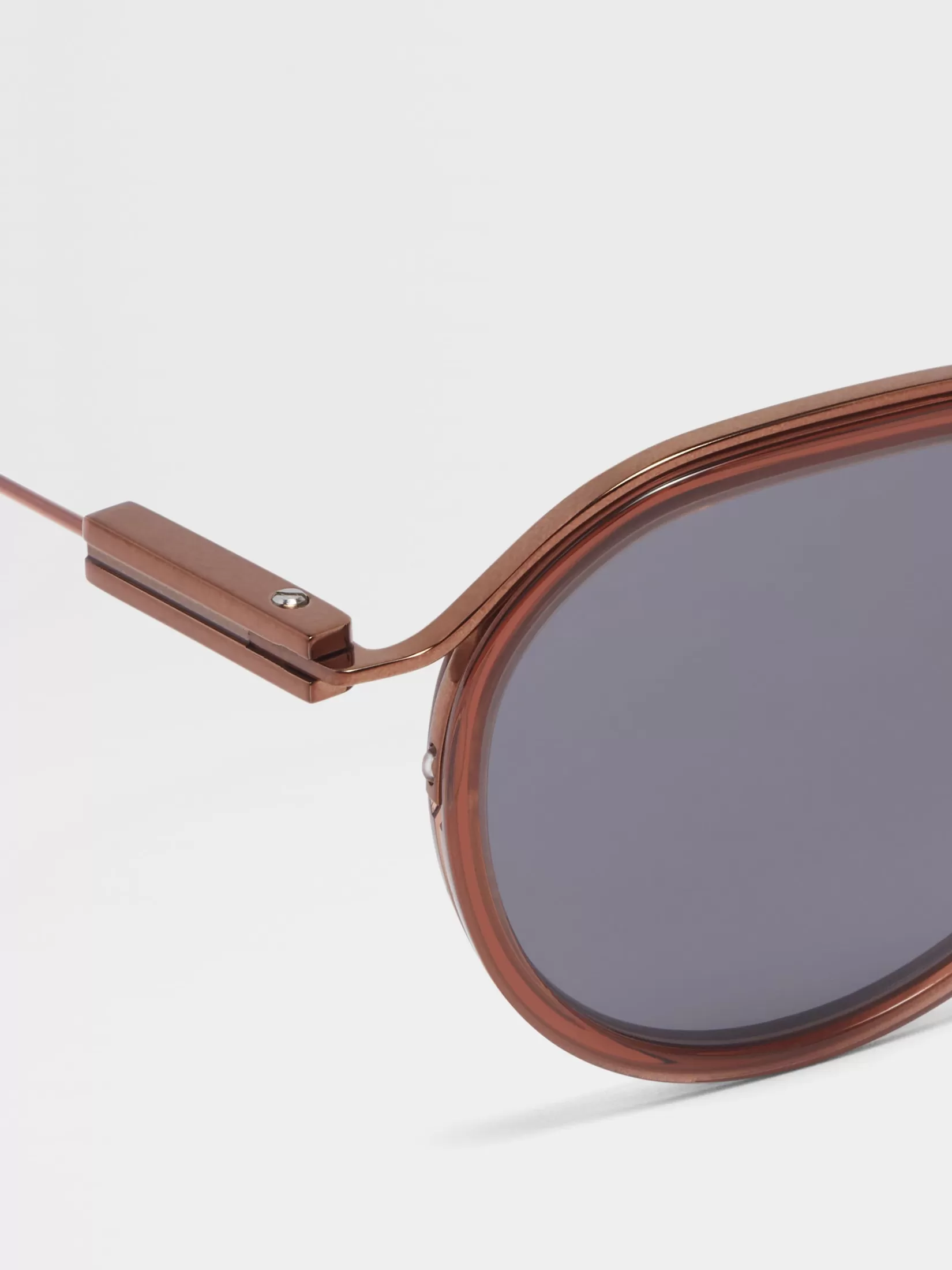 Cheap Occhiali da Sole in Acetato e Metallo Marrone Trasparente Occhiali Da Sole