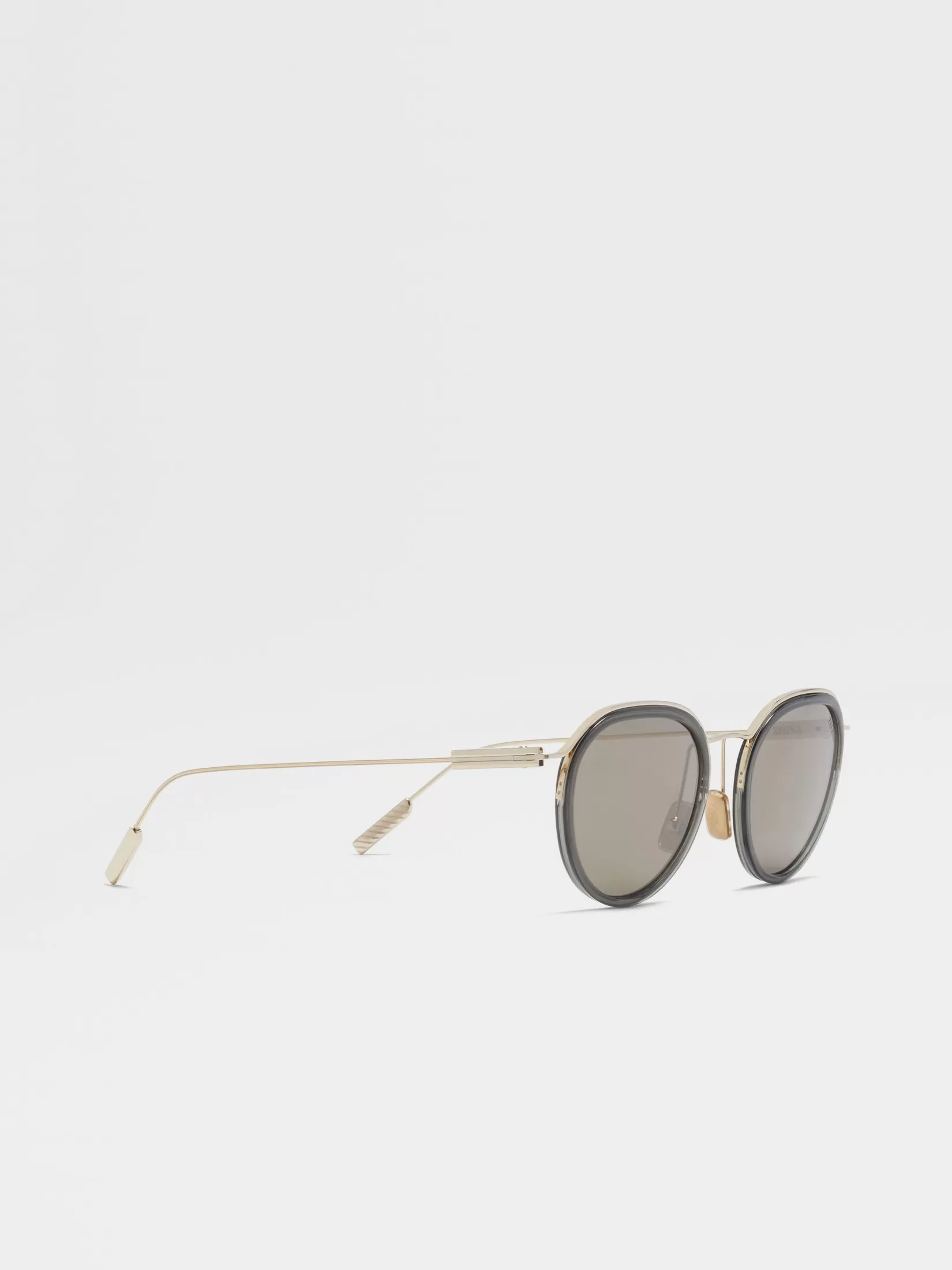 Shop Occhiali da Sole in Acetato e Metallo Verde Trasparente e Oro Chiaro Occhiali Da Sole