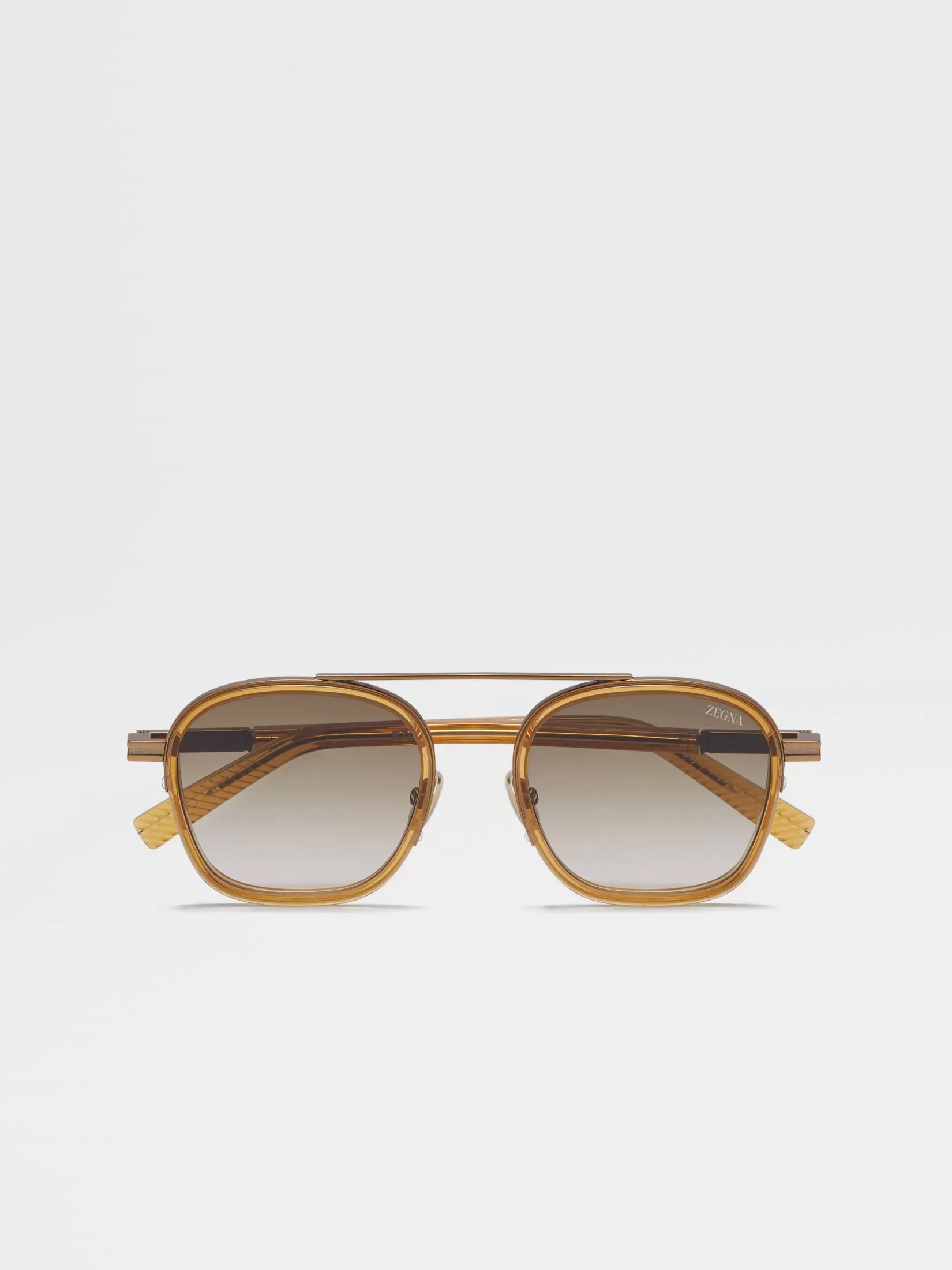 Flash Sale Occhiali da Sole Orizzonte I in Acetato e Metallo Ambra Trasparente Essentials Resort | Occhiali Da Sole