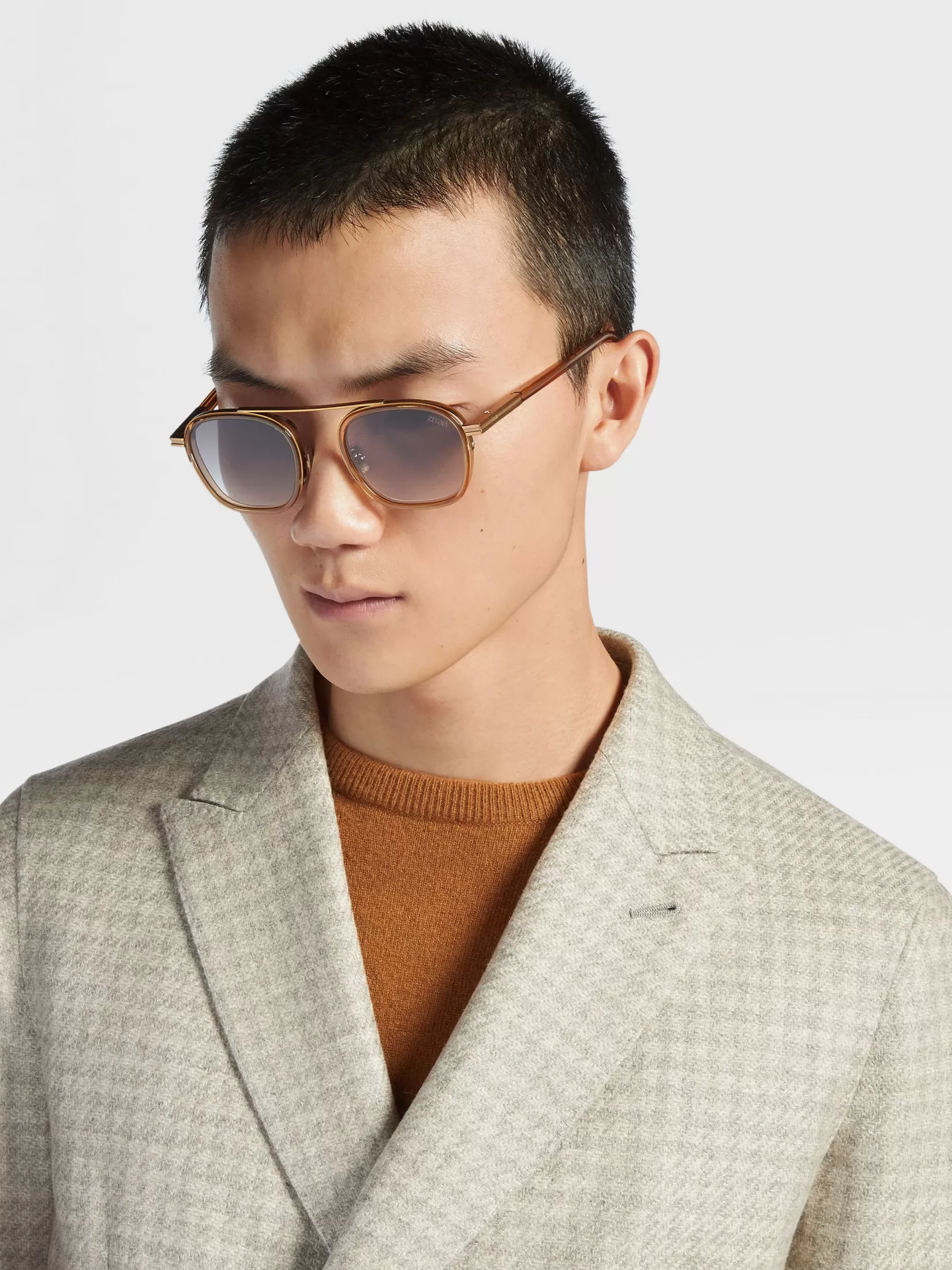 Flash Sale Occhiali da Sole Orizzonte I in Acetato e Metallo Ambra Trasparente Essentials Resort | Occhiali Da Sole